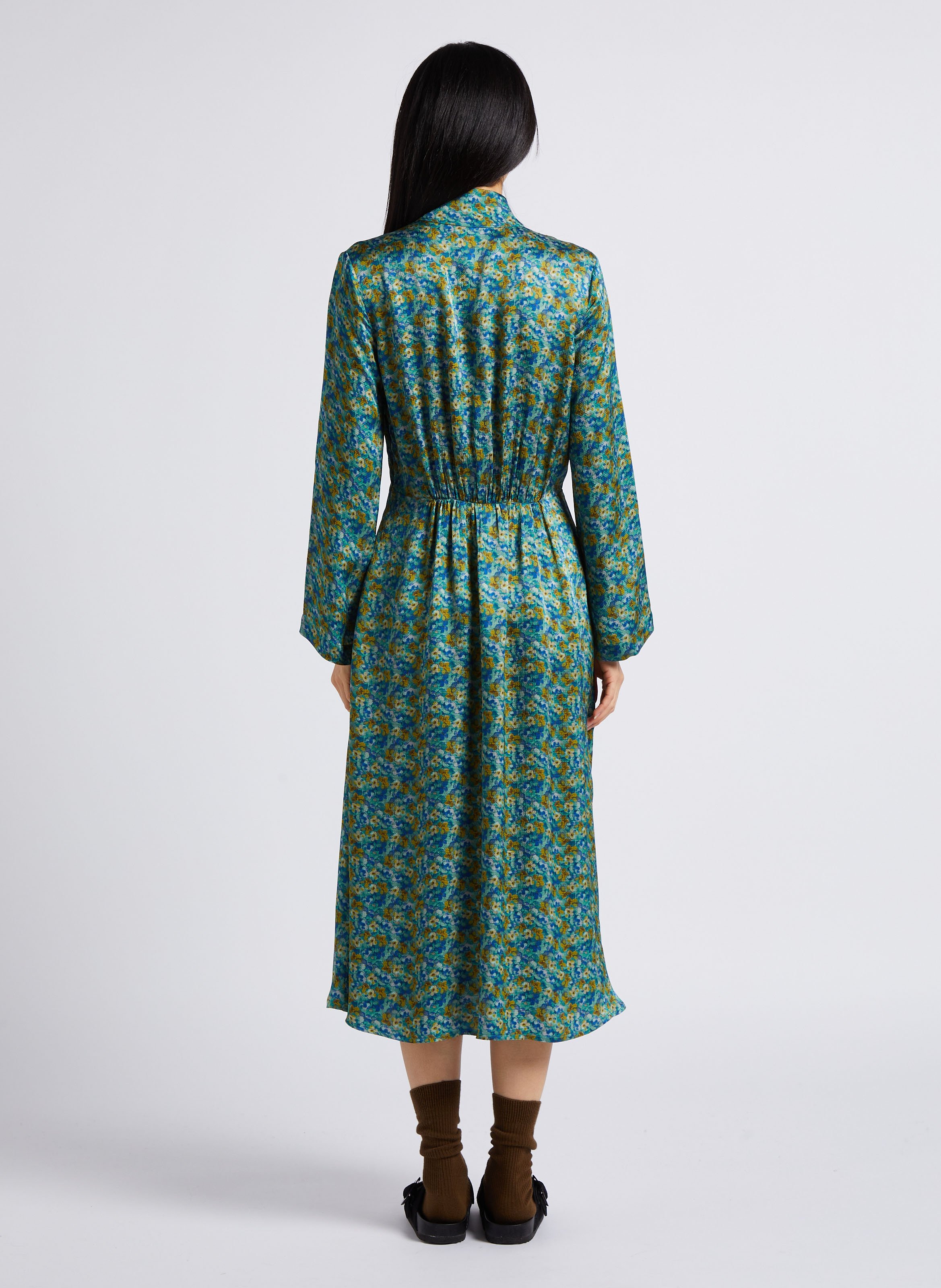 Robe longue à col montant ATTIC AND BARN Vert