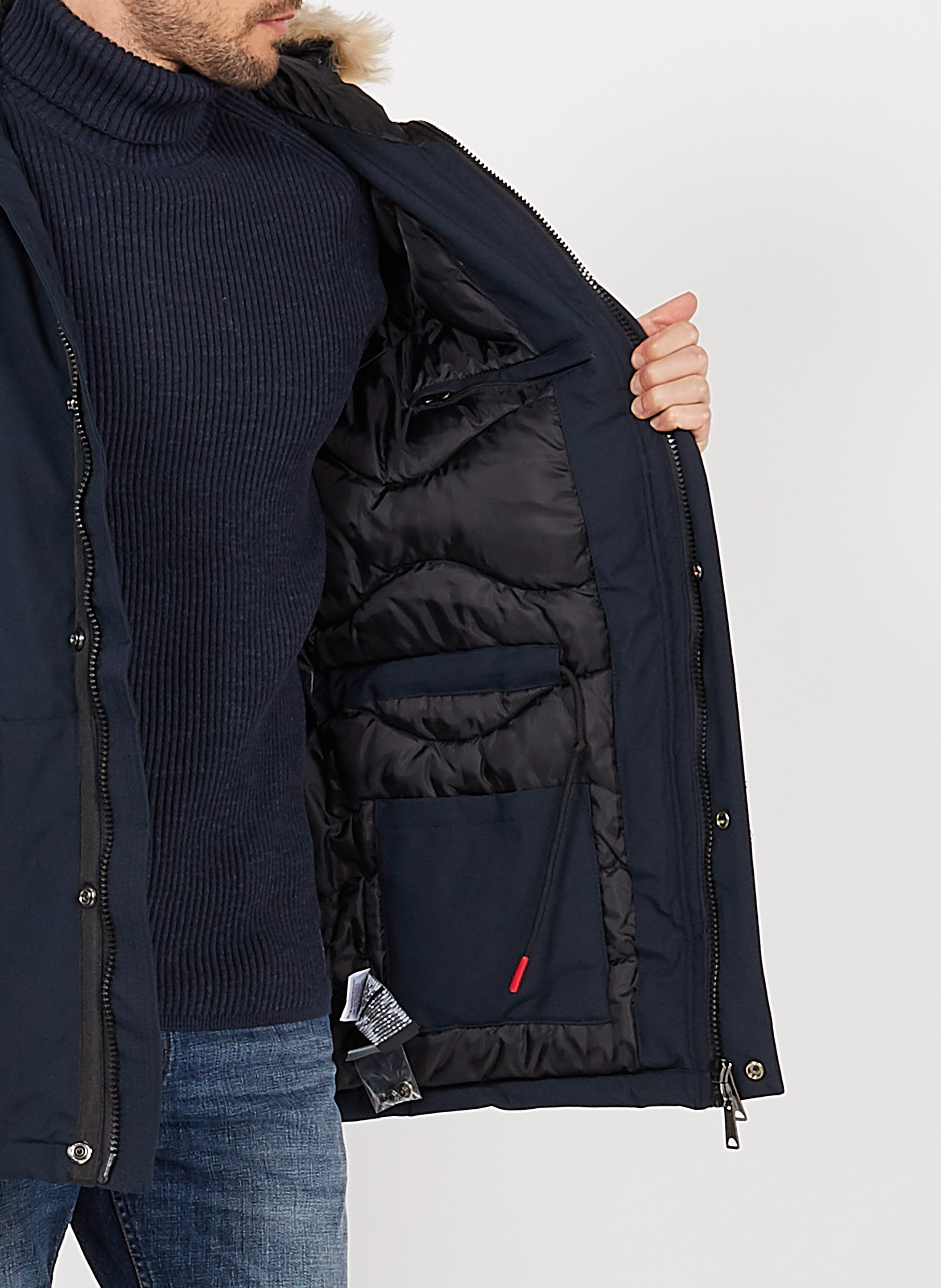 Long hooded parka SCHOTT Blue