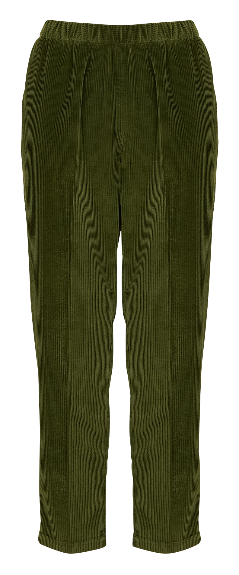 Pantalon carotte en velours de coton Vert