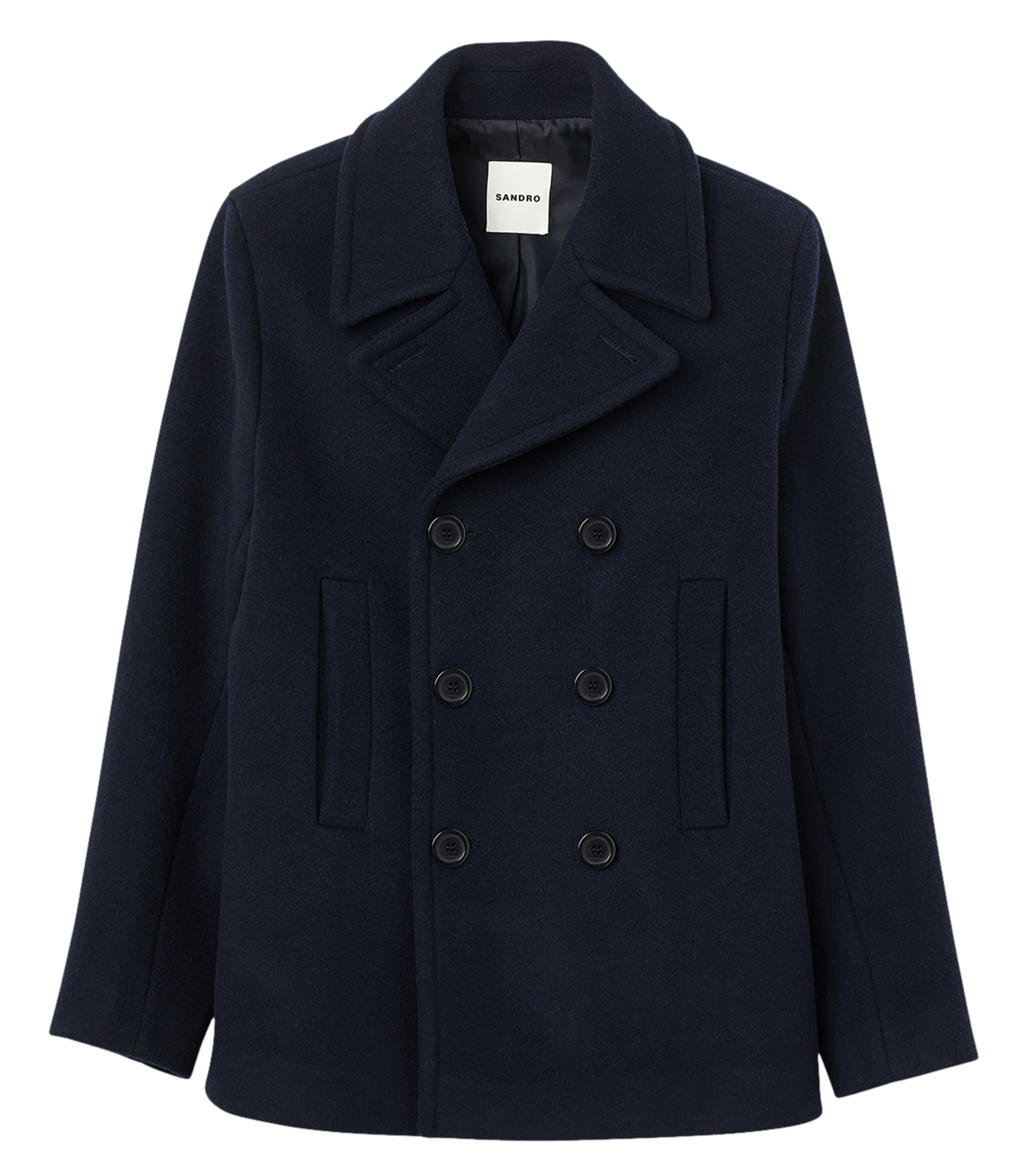 Jas van alpacawol SANDRO Blauw