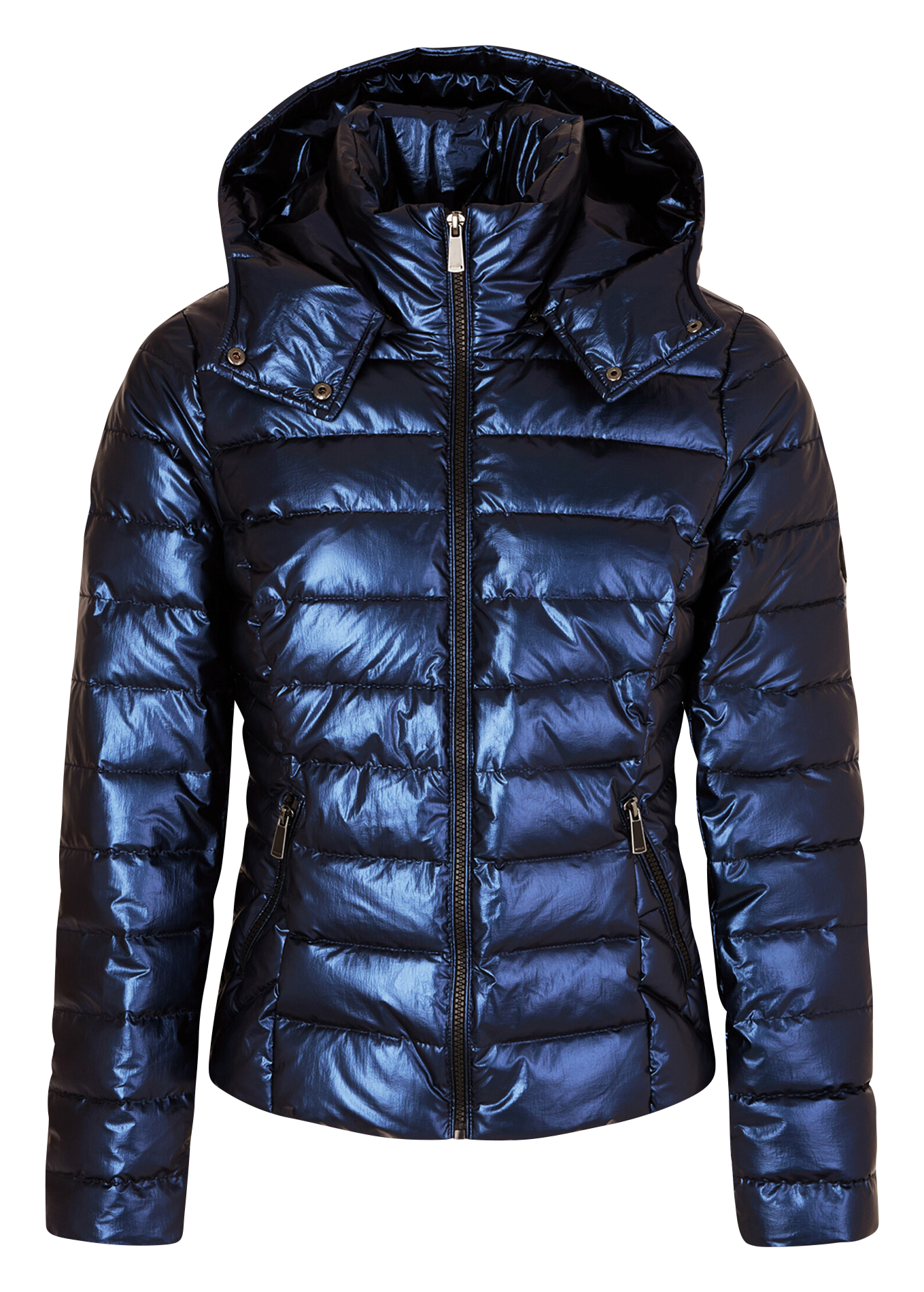 Getailleerde metallic donsjas MORGAN Blauw