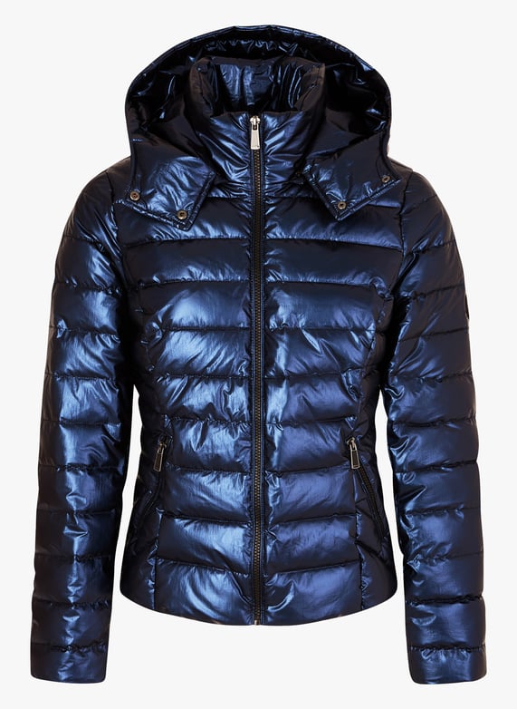 Piumino aderente metallizzato Blu
