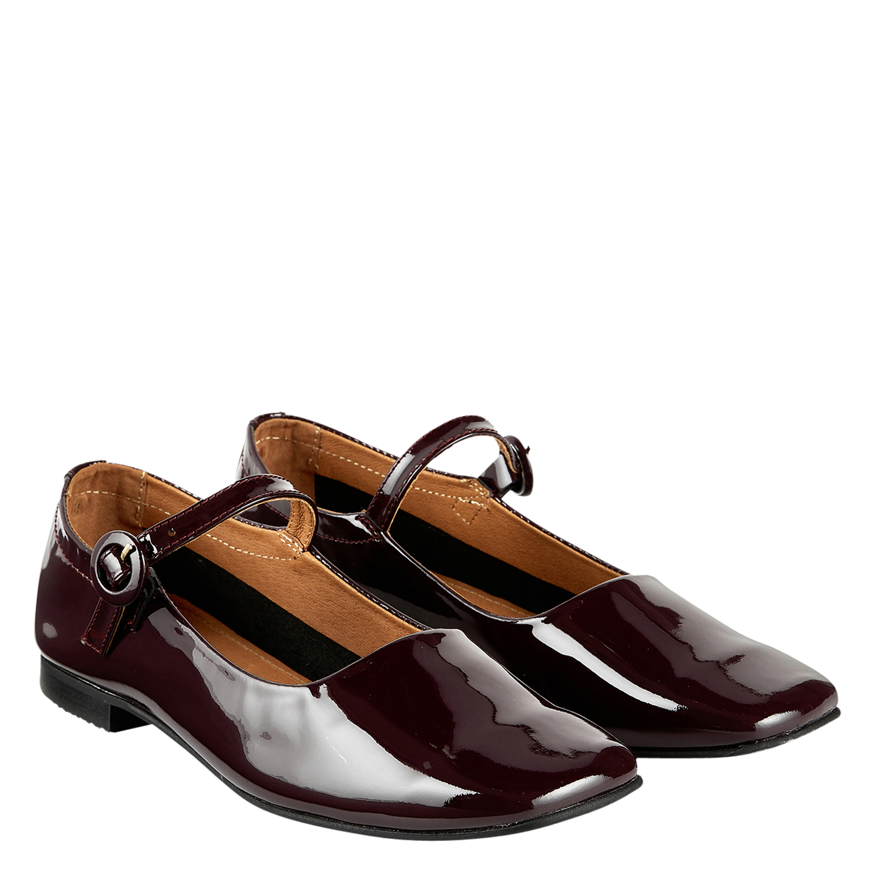 Jane patent leather ballet pumps COSMOPARIS Plums