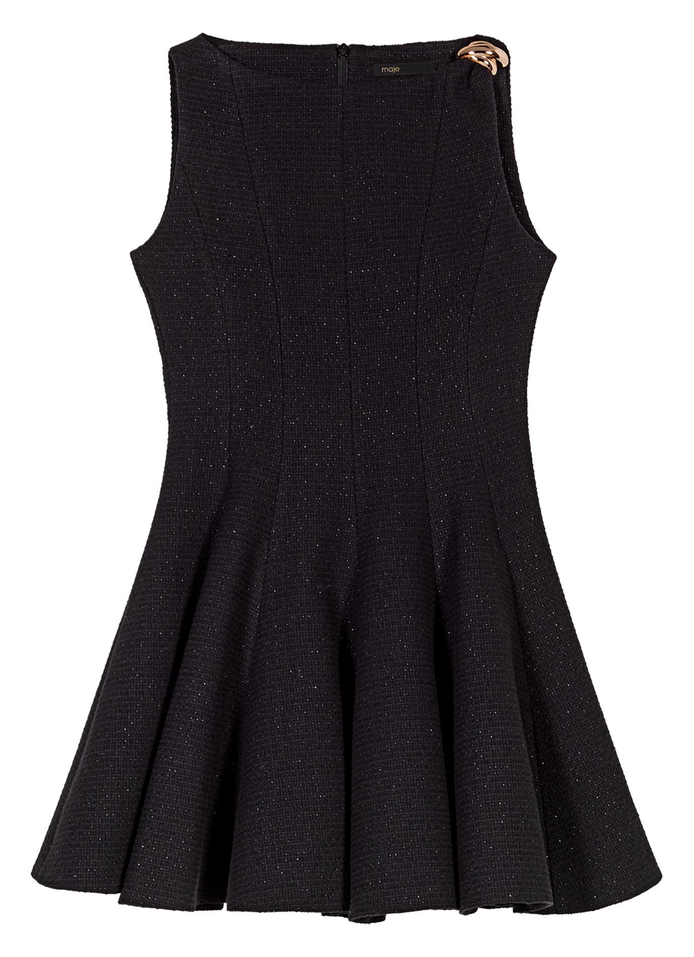 Robe courte évasée en coton mélangé MAJE Noir