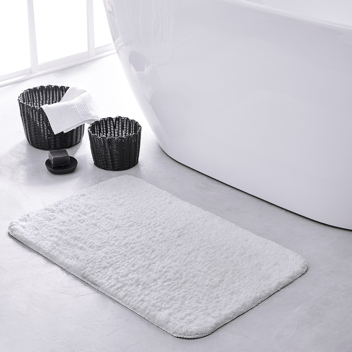 Tufted plain bath mat TODAY LINGE DE MAISON White