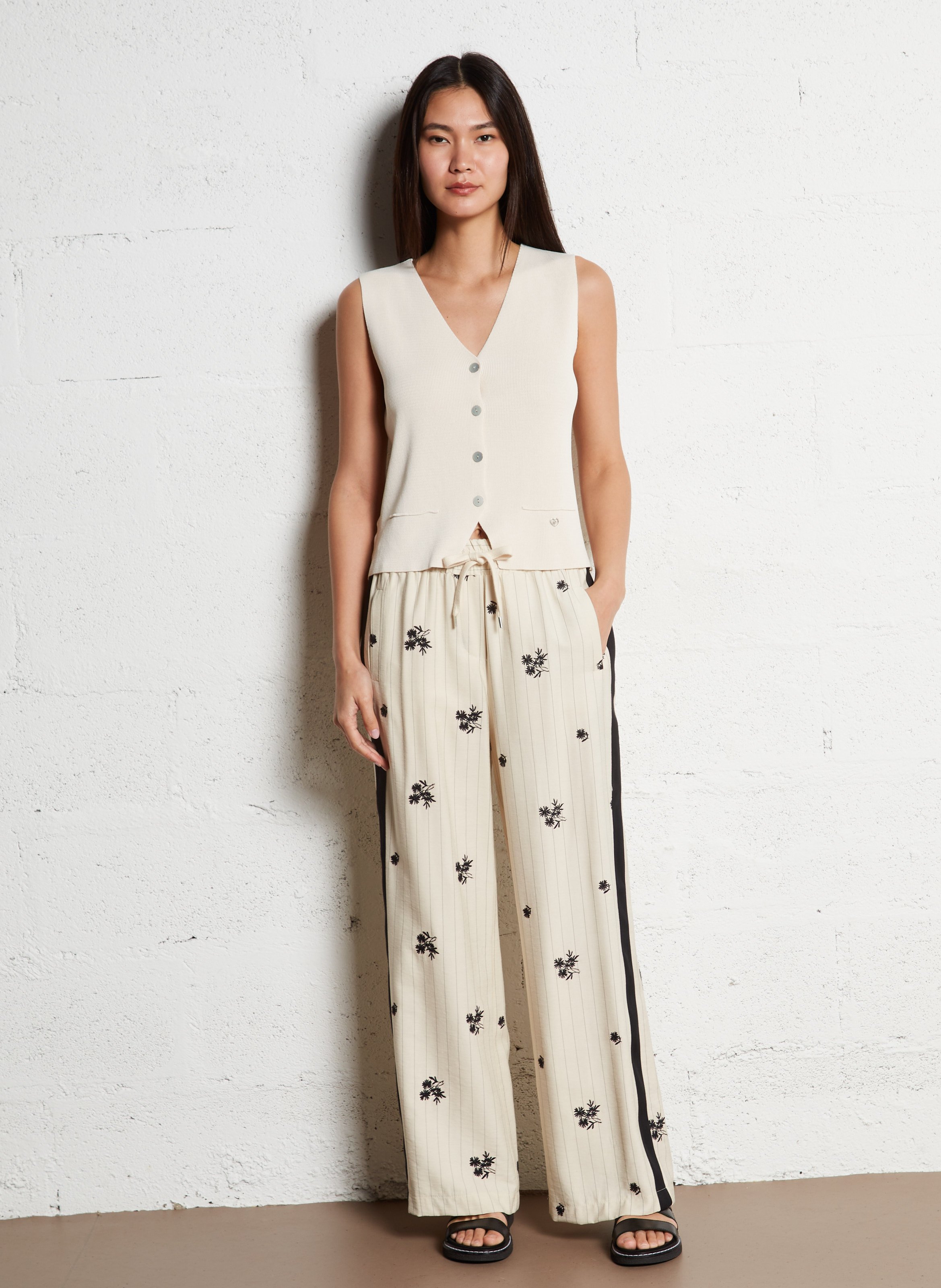 Pantalon large à rayures  PLEASE Multicolore