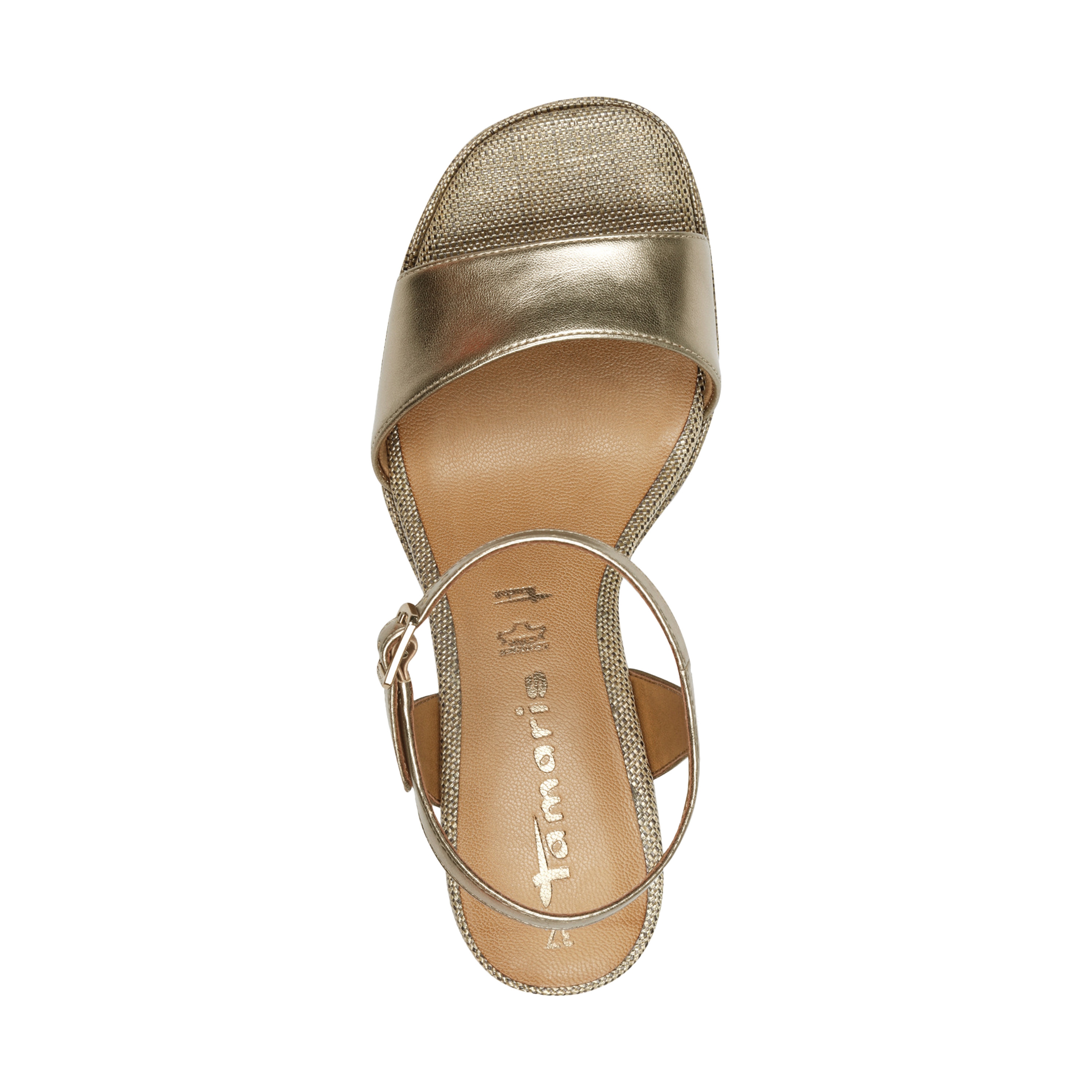 Leather high heel sandals TAMARIS Golden