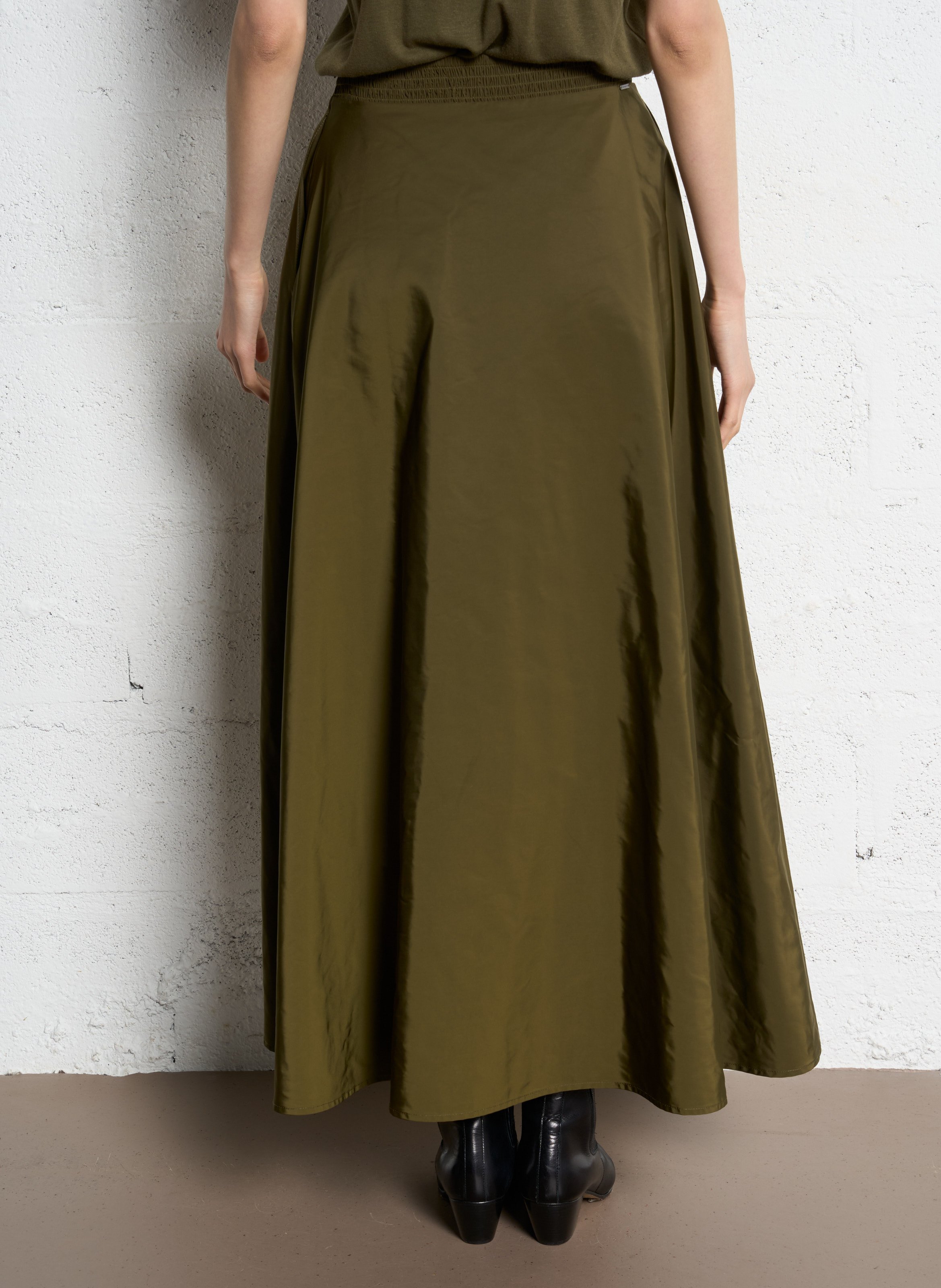 Jupe midi évasée IKKS Kaki