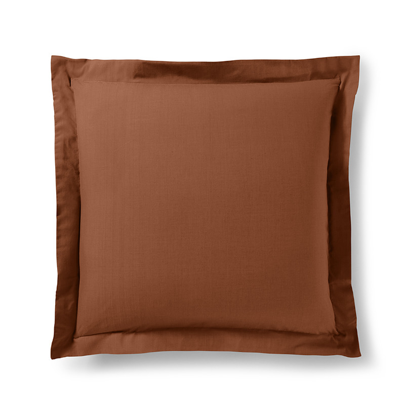 Cotton percale pillow case COTON PUR Brown