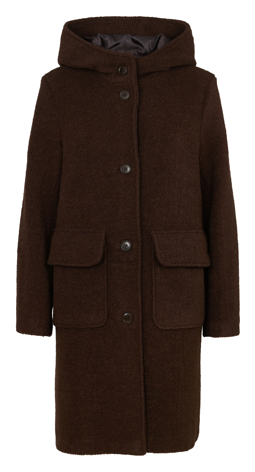 Manteau droit à capuche NICE THINGS Marron