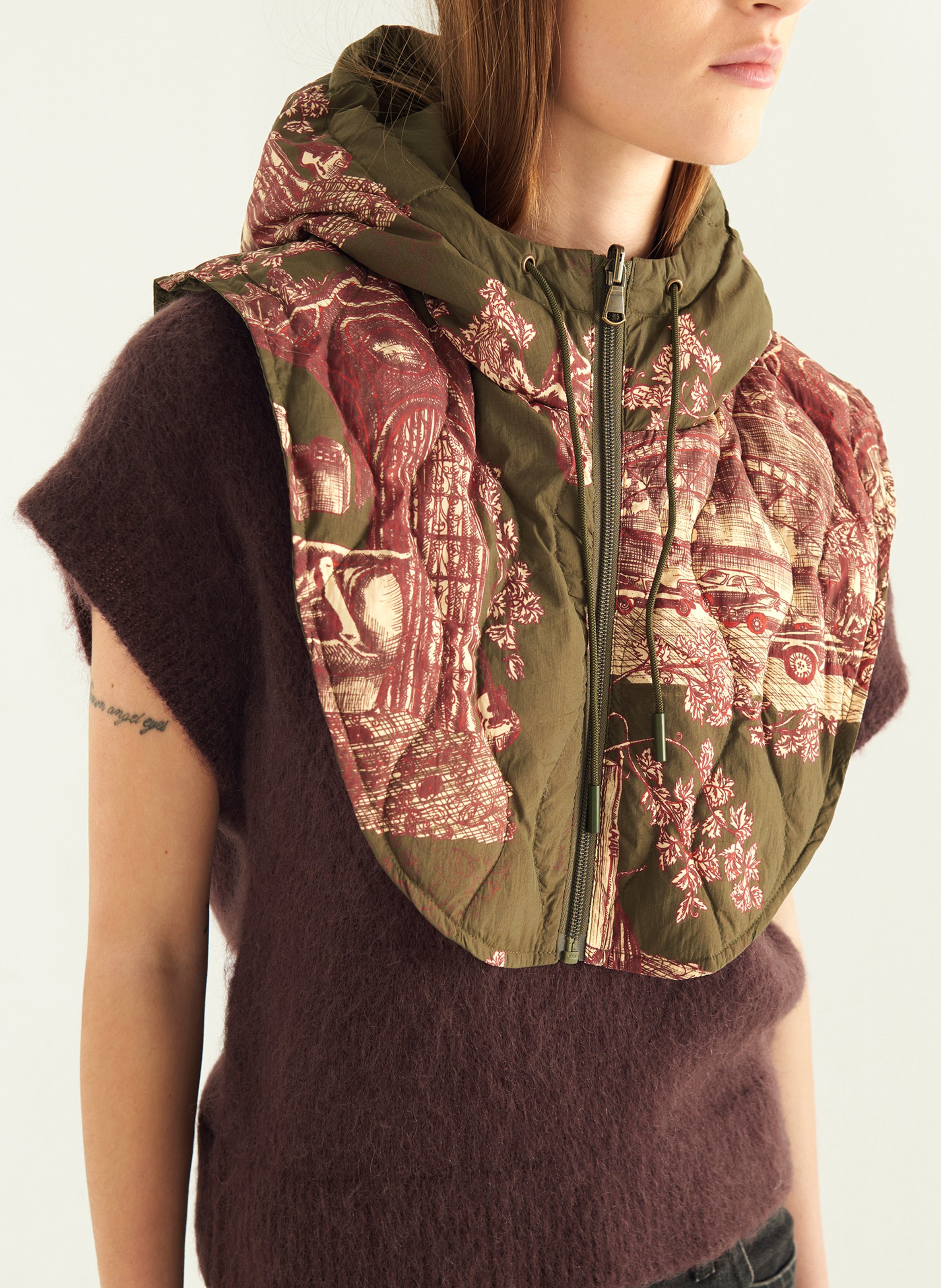 Manteau col teddy impirmé réversible COTELAC Vert