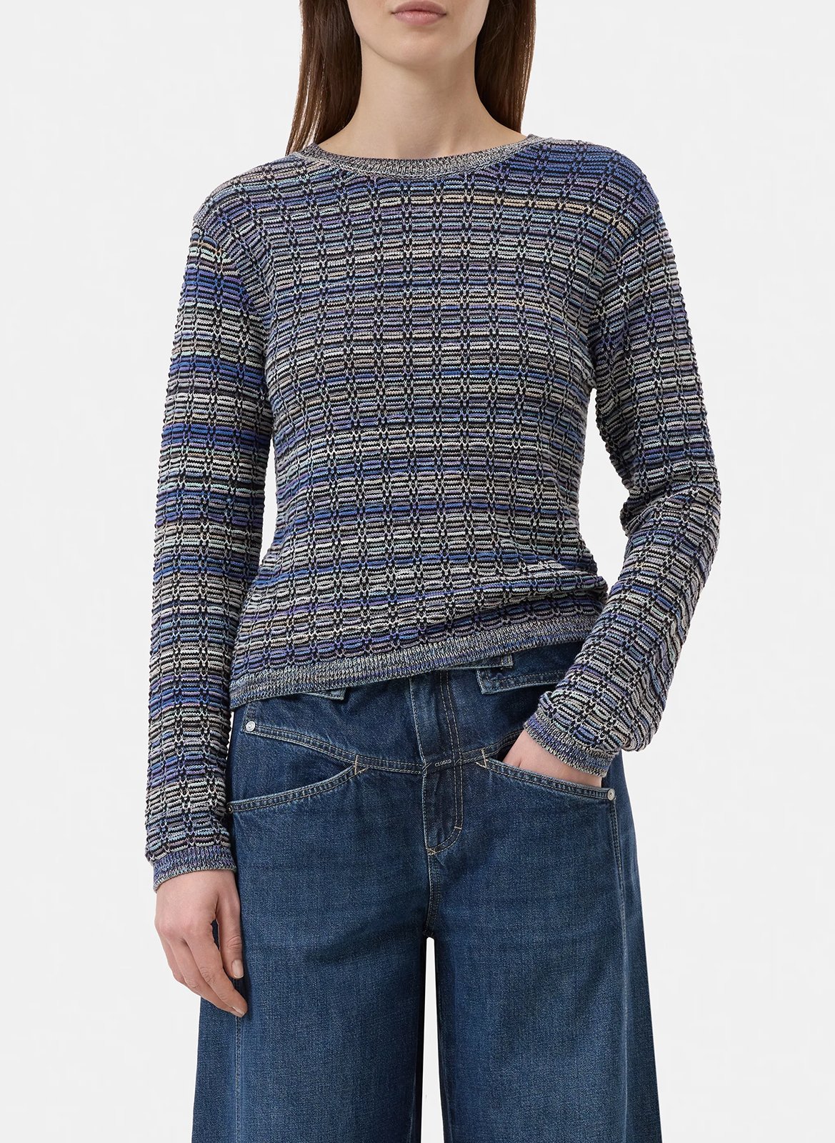 Rib-knit straight sweater CLOSED Black