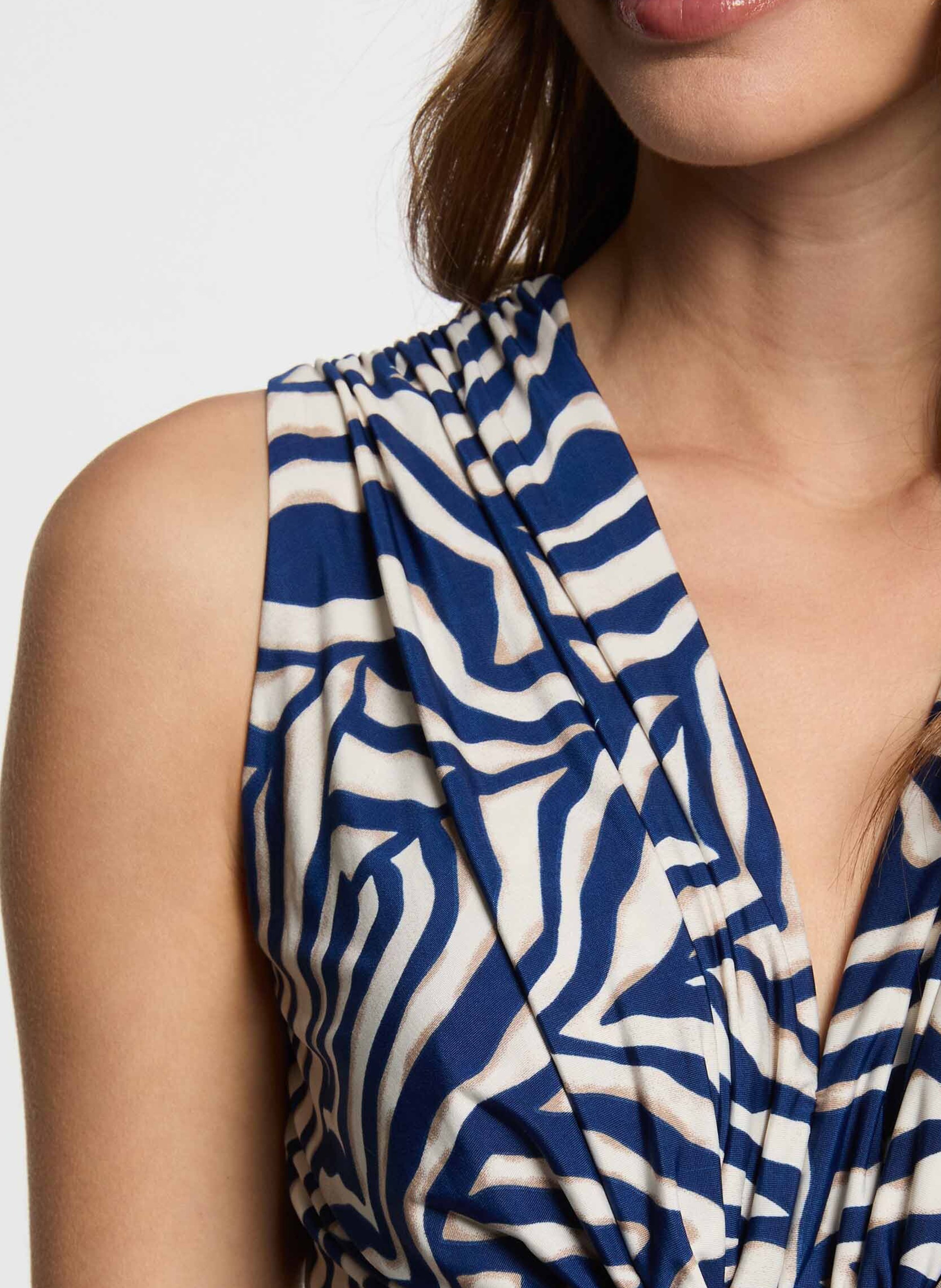 Halflange jurk met V-hals en print MORGAN Veelkleurig