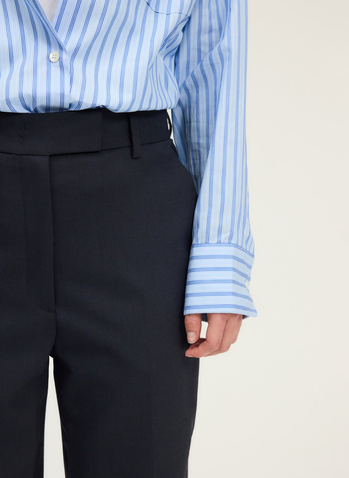 Declic wool-blend loose-fit trousers PABLO Blue