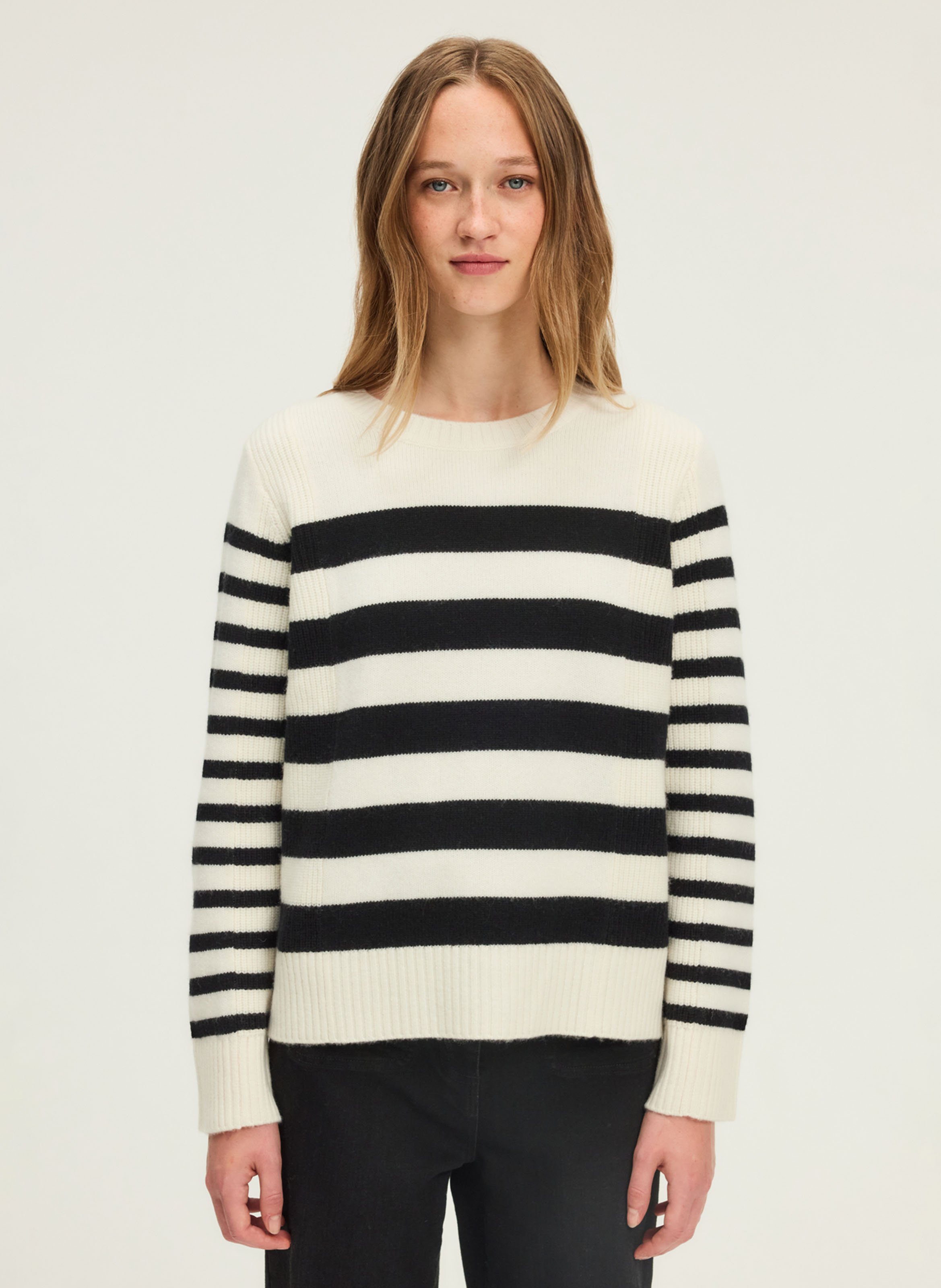 Pull droit col rond en laine PABLO Beige