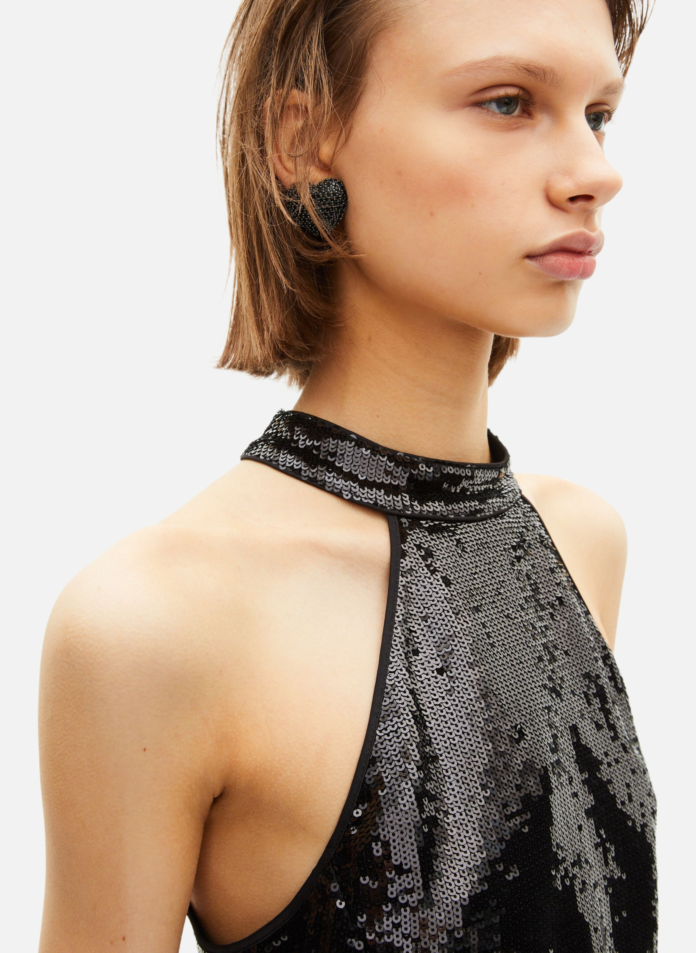 Sequined short dress THE KOOPLES Black