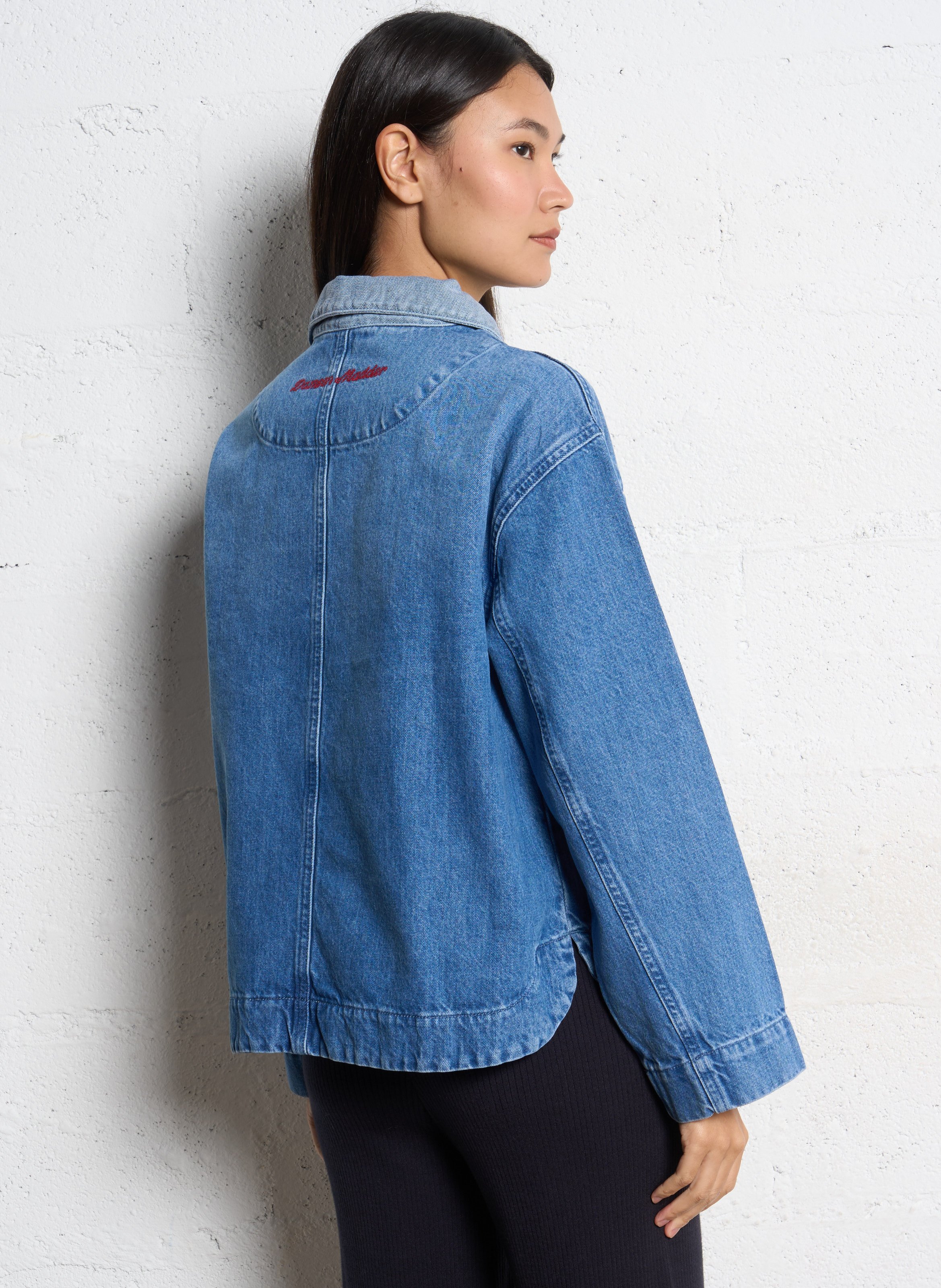 Blouse à lacets en denim DAMSON MADDER Bleu