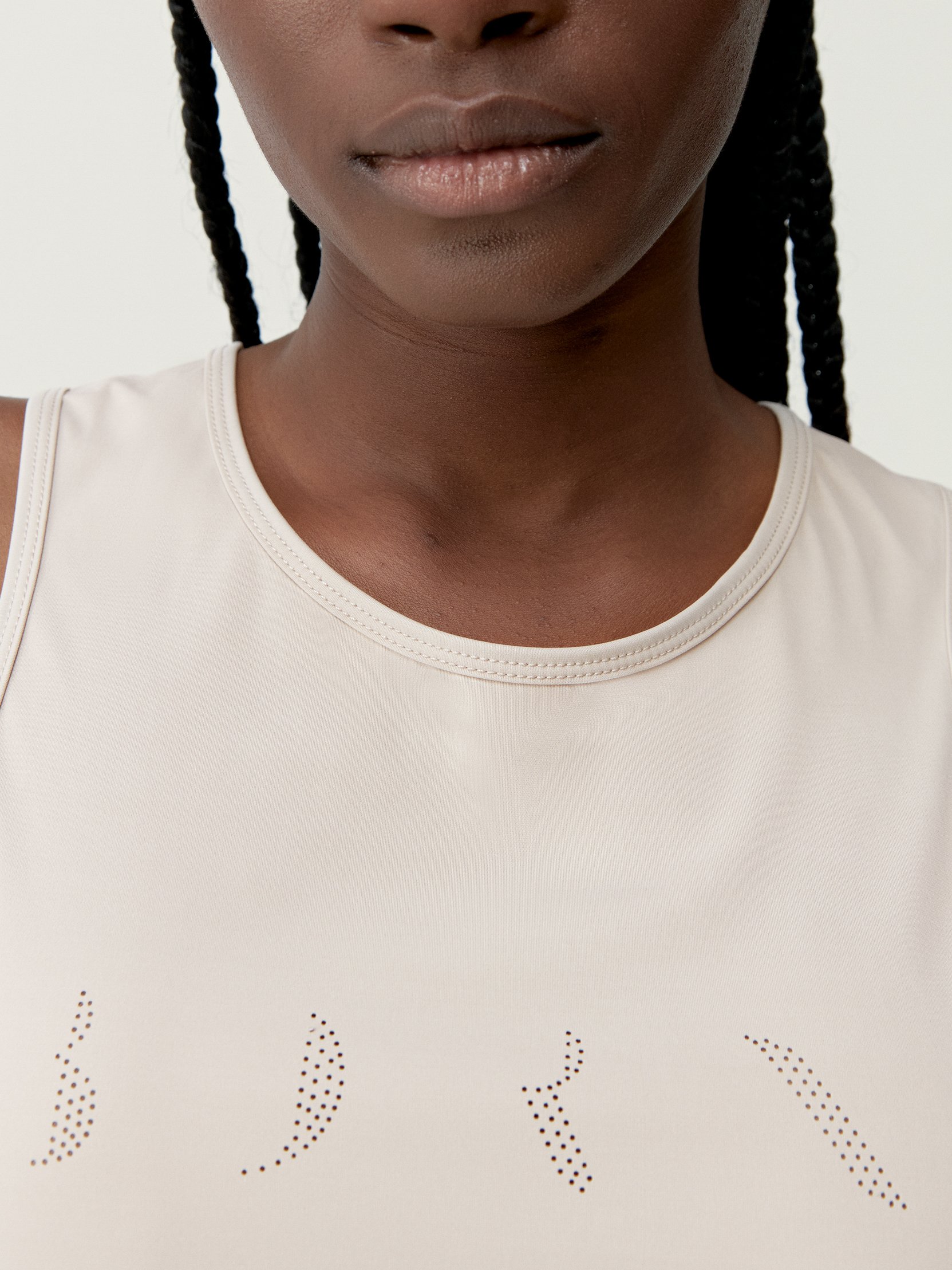 Tank top with logo on the front BORN LIVING YOGA Beige