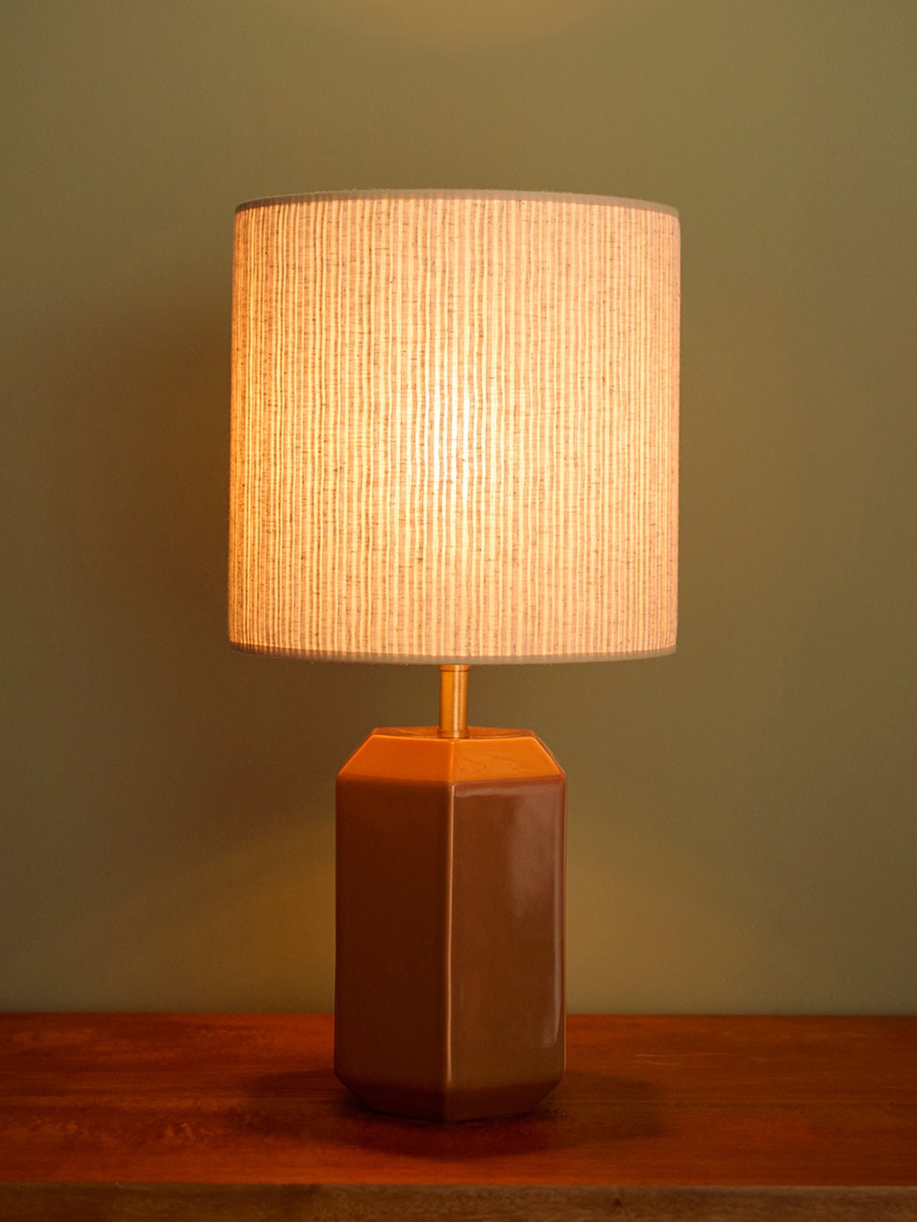 Pleated linen lampshade - small size victoire CYRILLUS White