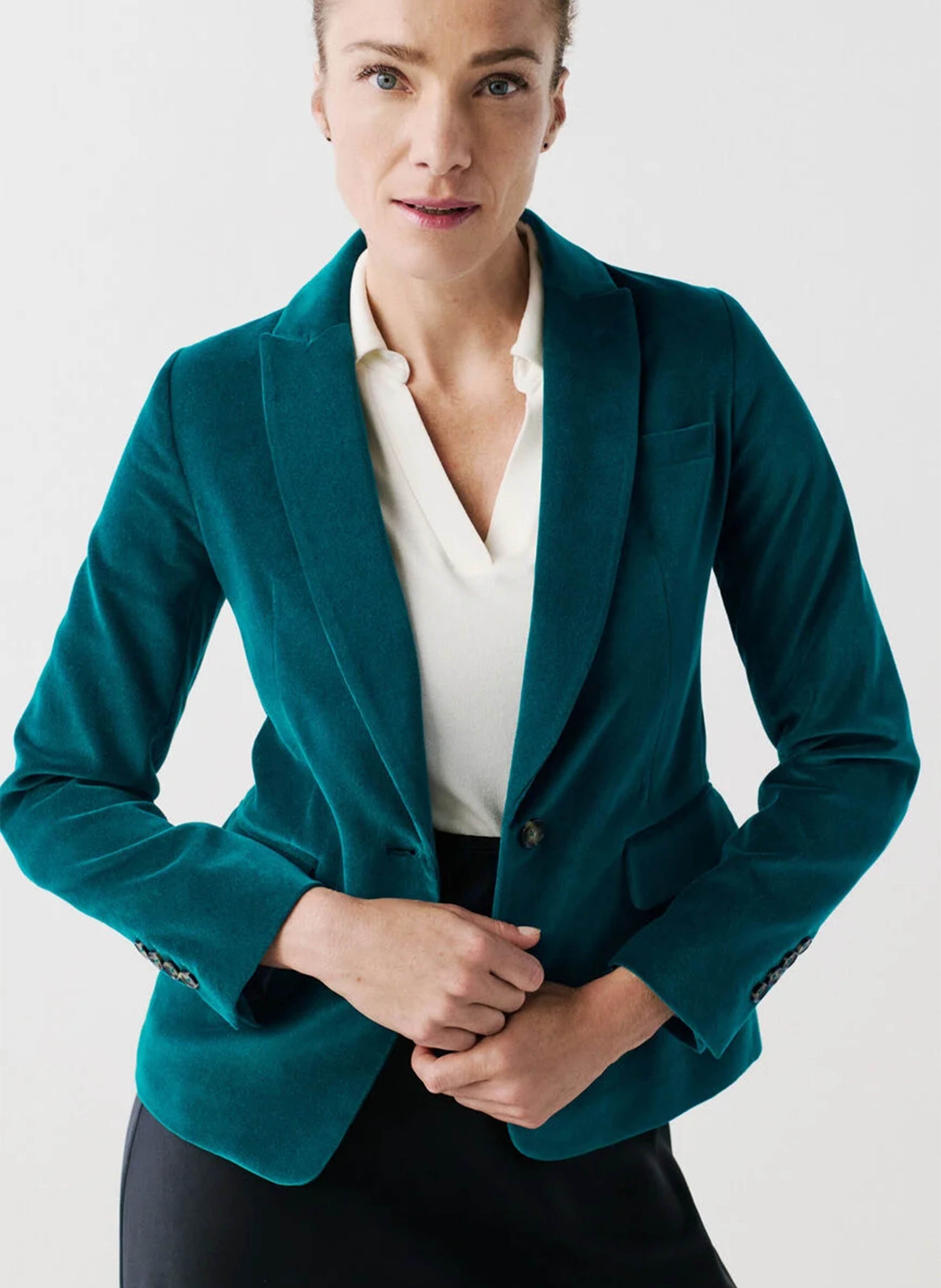 Baumwollblazer in Samtoptik CAROLL