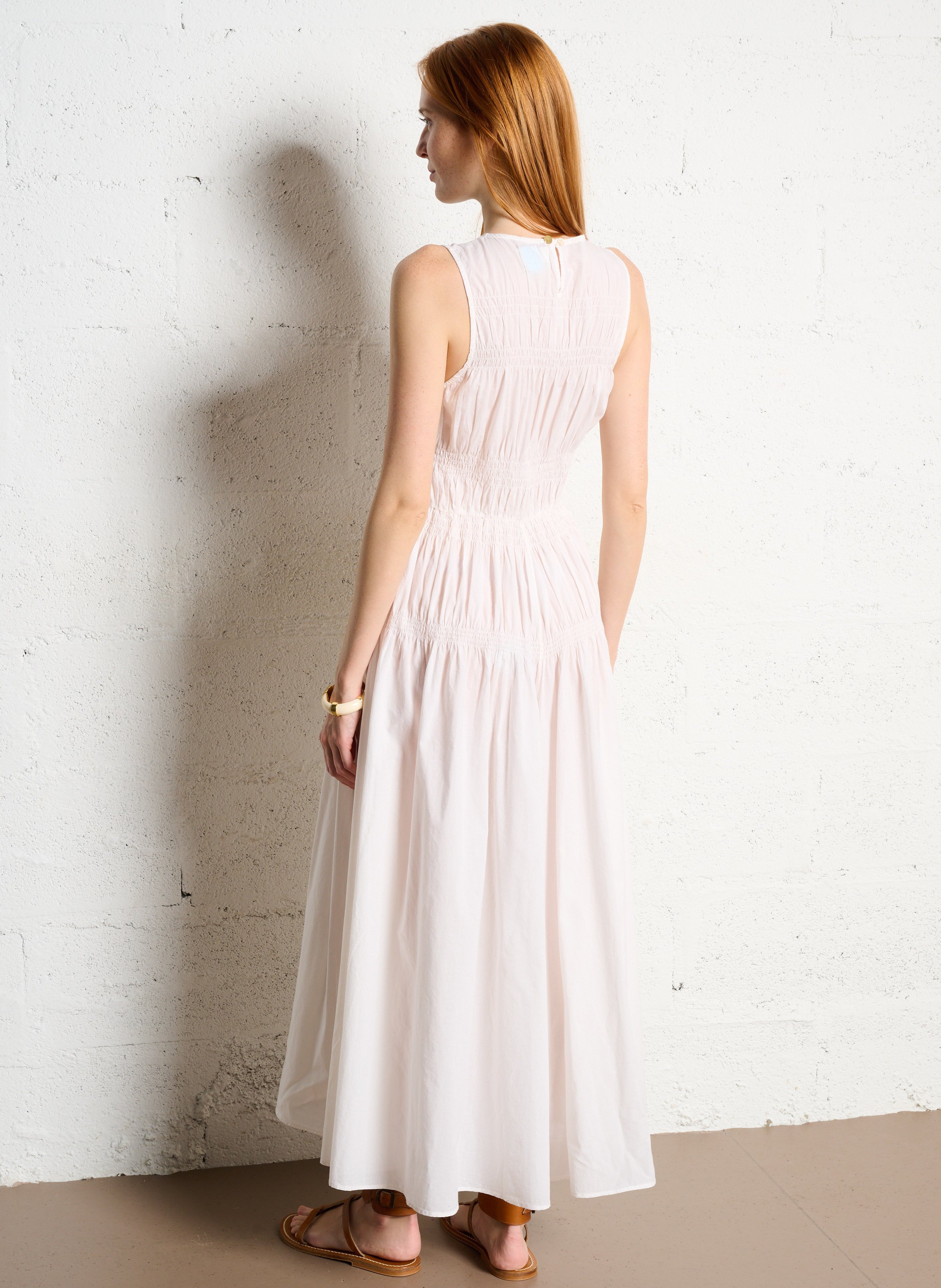 Abito longuette scollo tondo in cotone ANTIK BATIK Bianco