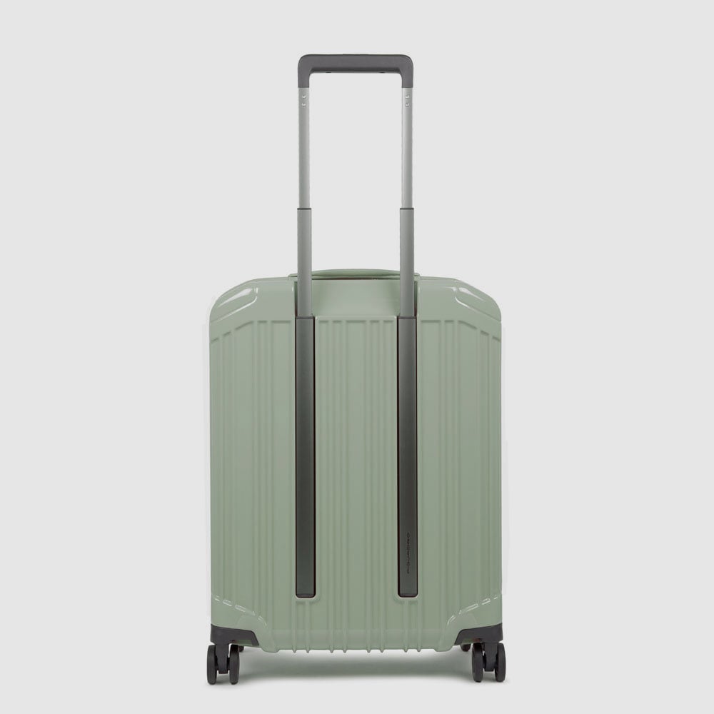 Cabin trolley suitcase with 4 wheels, TSA lock, and USB and USB type-C ports Green