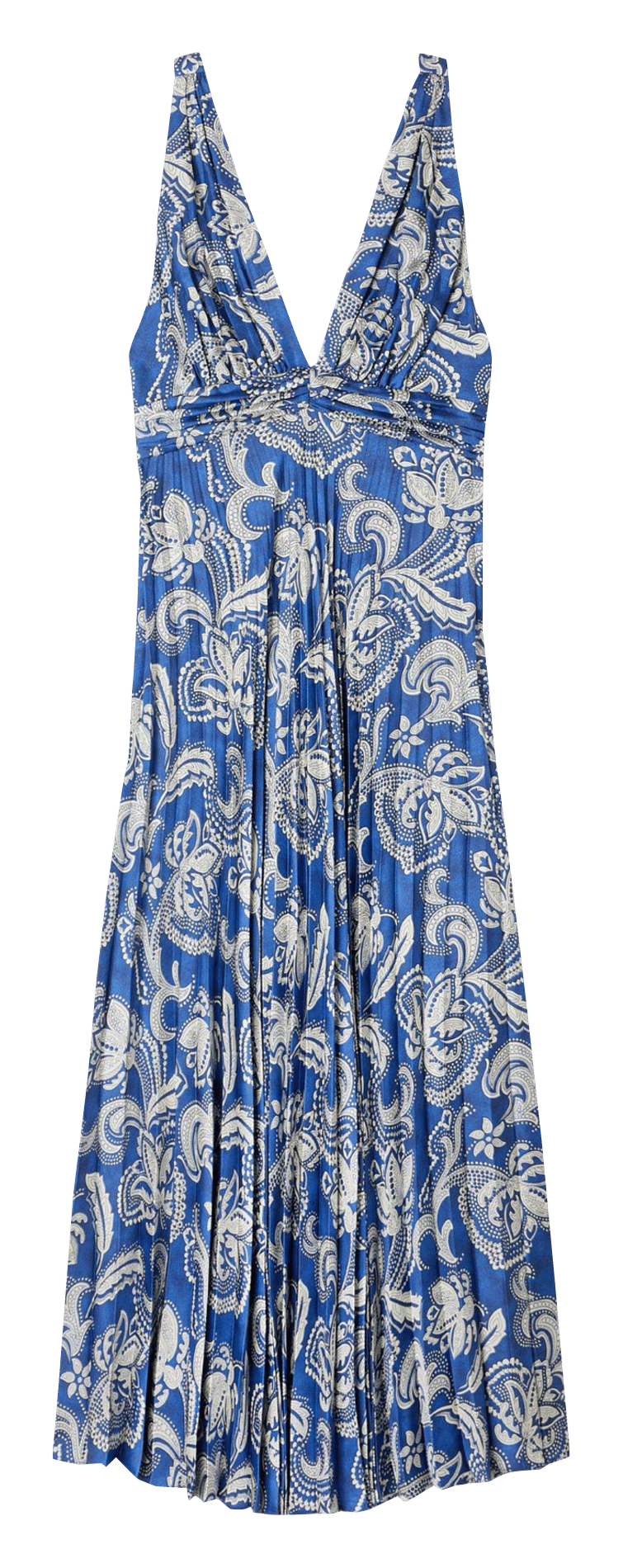 Robe longue plissée à imprimé SANDRO Bleu