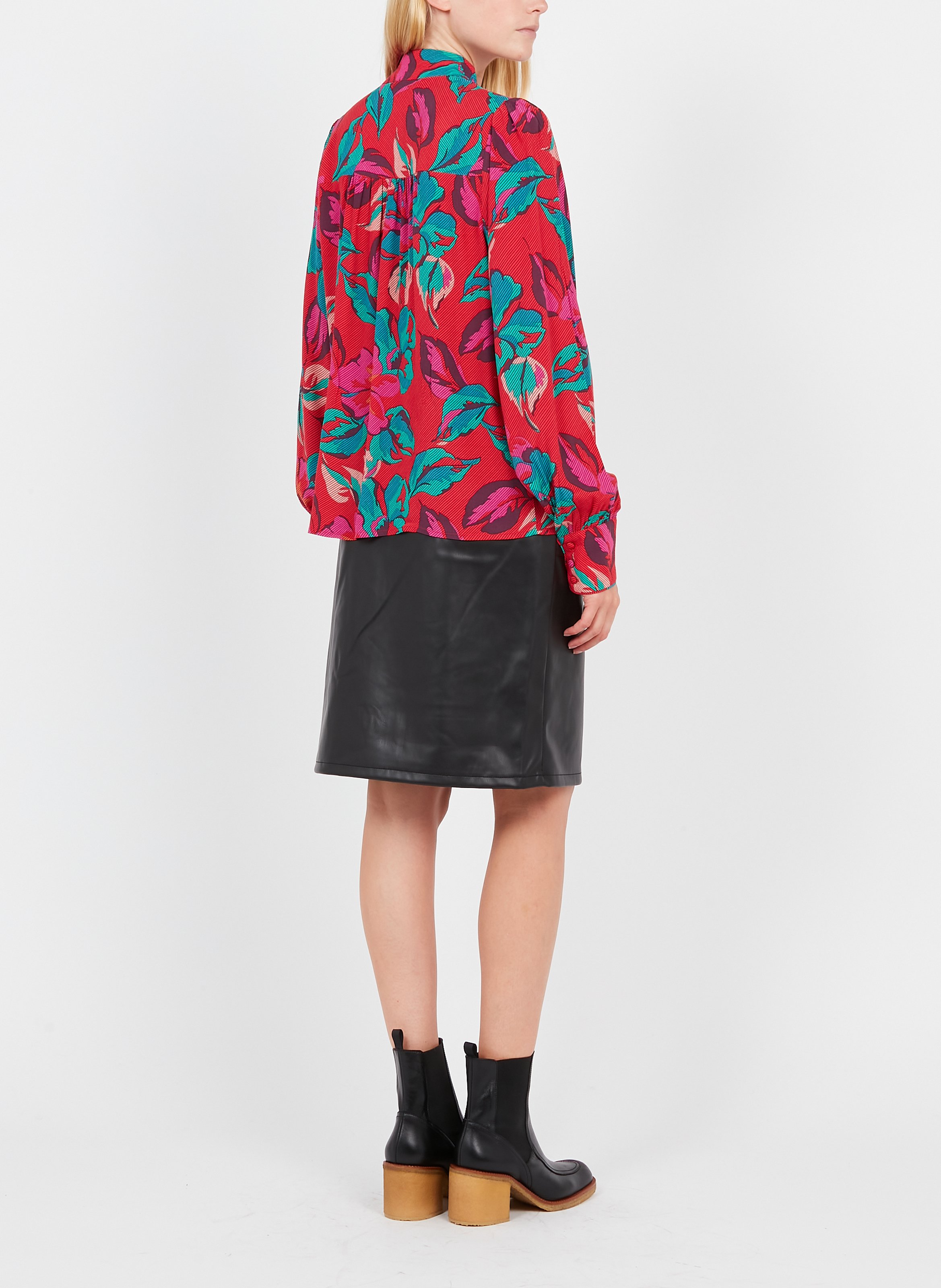 Jupe droite en PU  VILA Noir