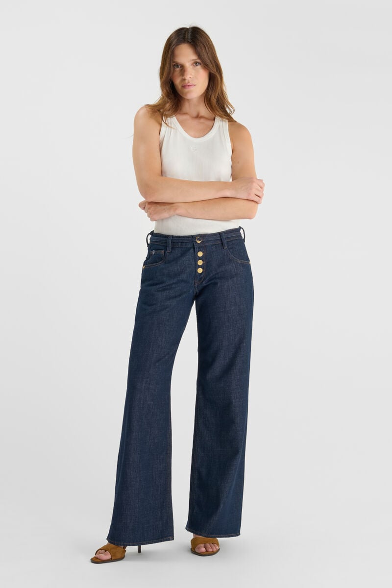 <p>Loose jeans, wide leg, length 34</p> LE TEMPS DES CERISES Blue
