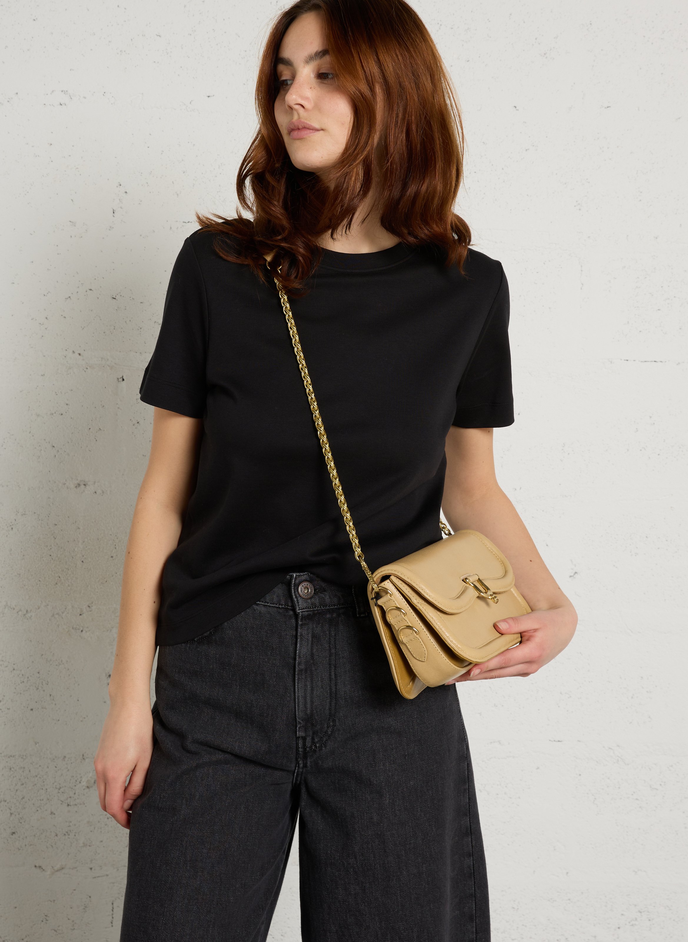 Dori leather shoulder bag CLARIS VIROT Beige