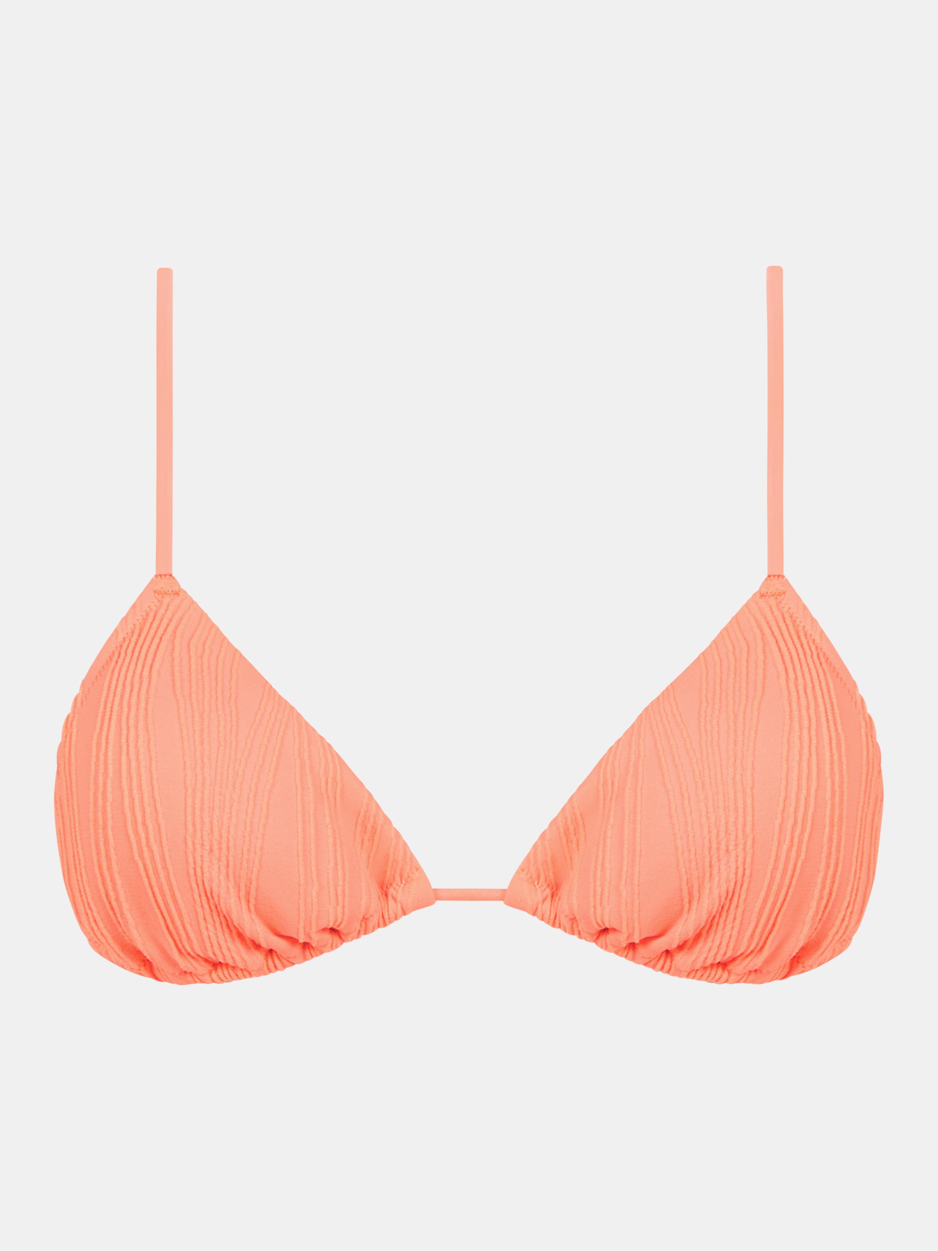 Triangle swimsuit top without underwire removable padded cups Orange