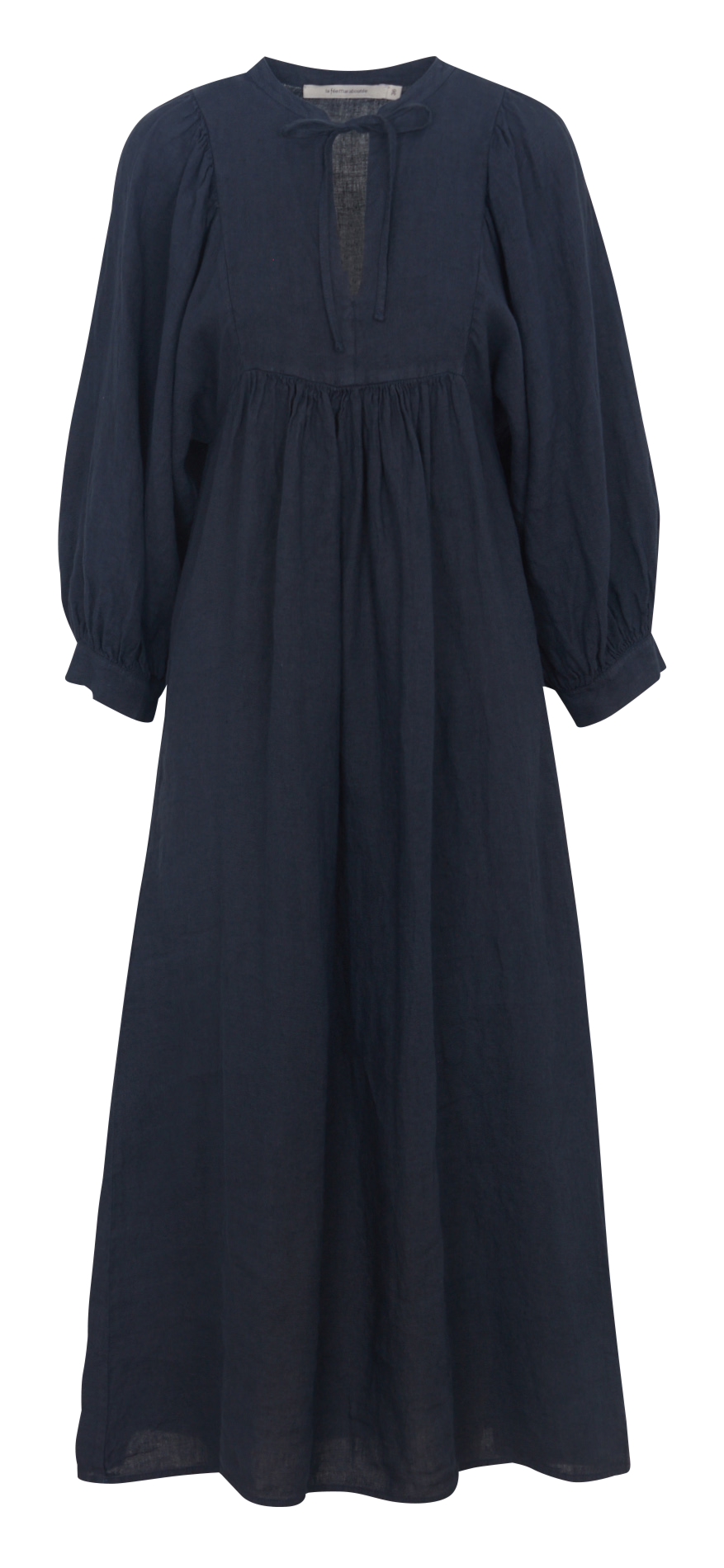 Robe longue ample en lin LA FEE MARABOUTEE Bleu