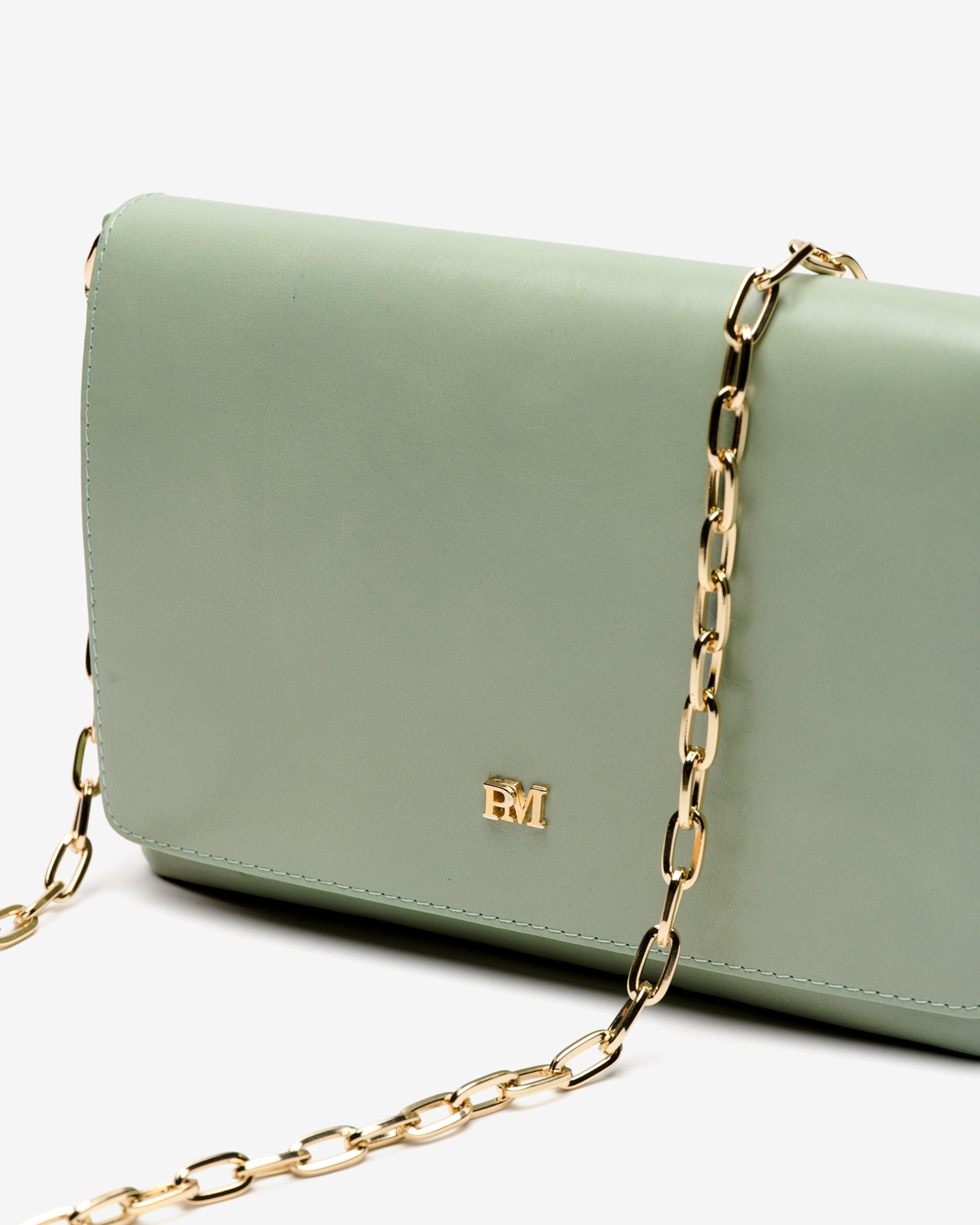Green leather evening bag with chain PEDRO MIRALLES Green
