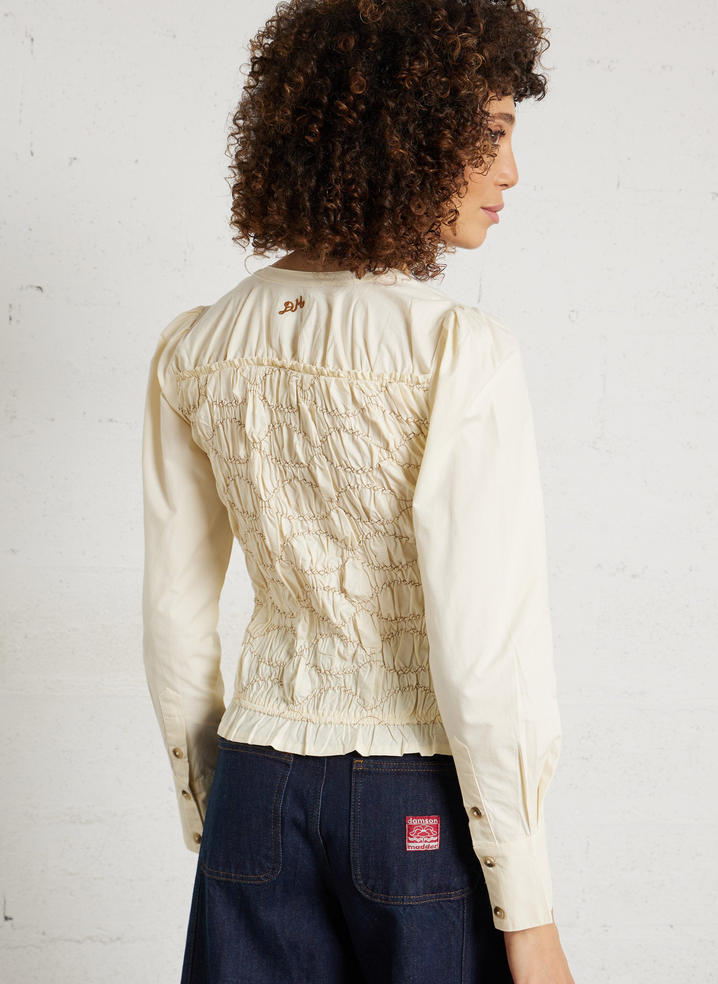 Eng anliegendes Bio-Baumwoll-T-Shirt mit Rundhalsausschnitt DAMSON MADDER Beige