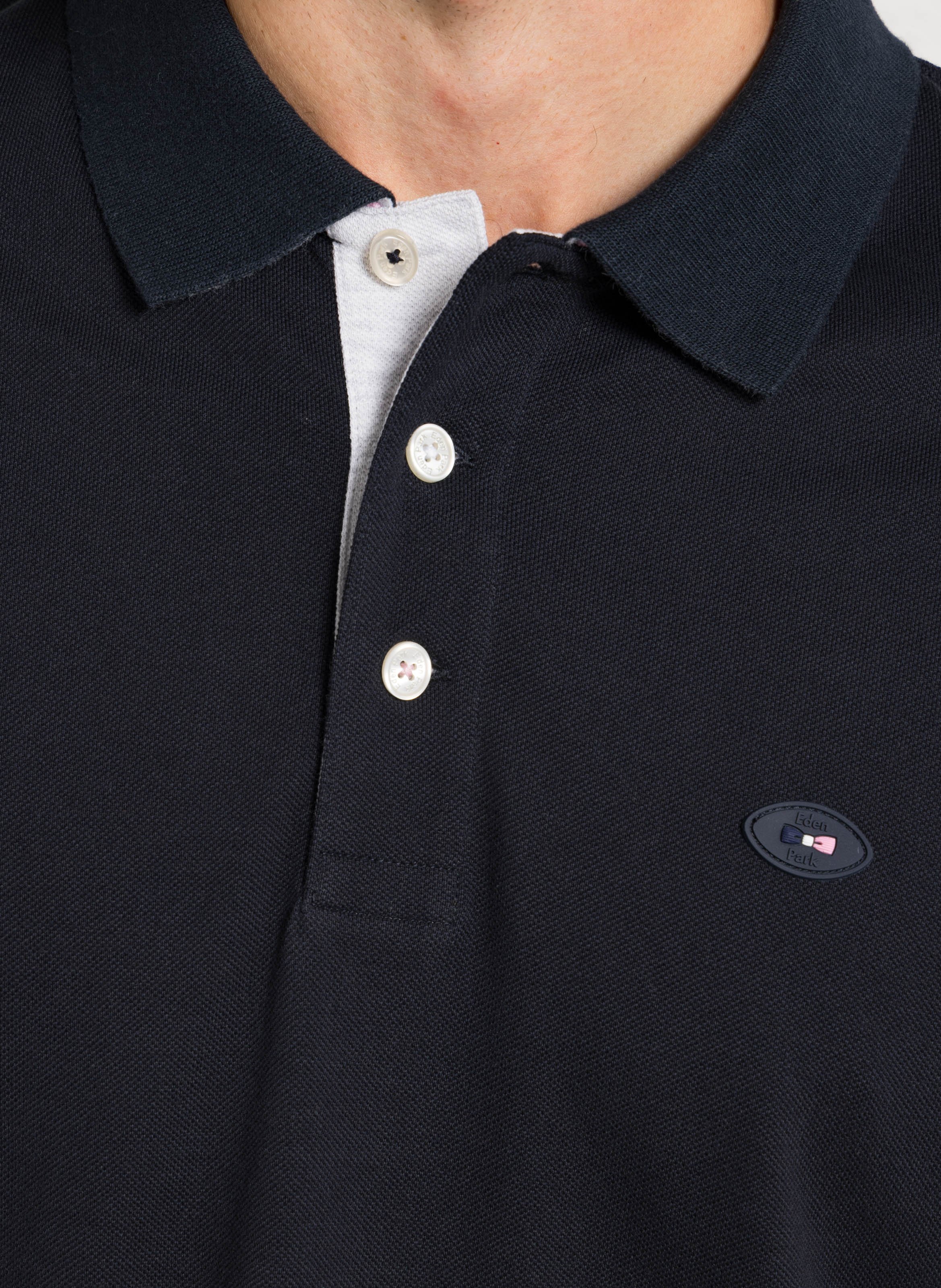 Straight cotton polo shirt EDEN PARK Blue