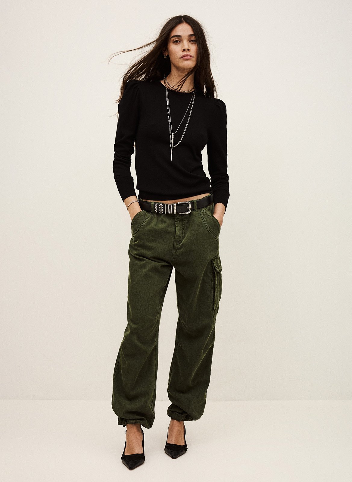 Abidjan wool round-neck sweater BA&SH Black