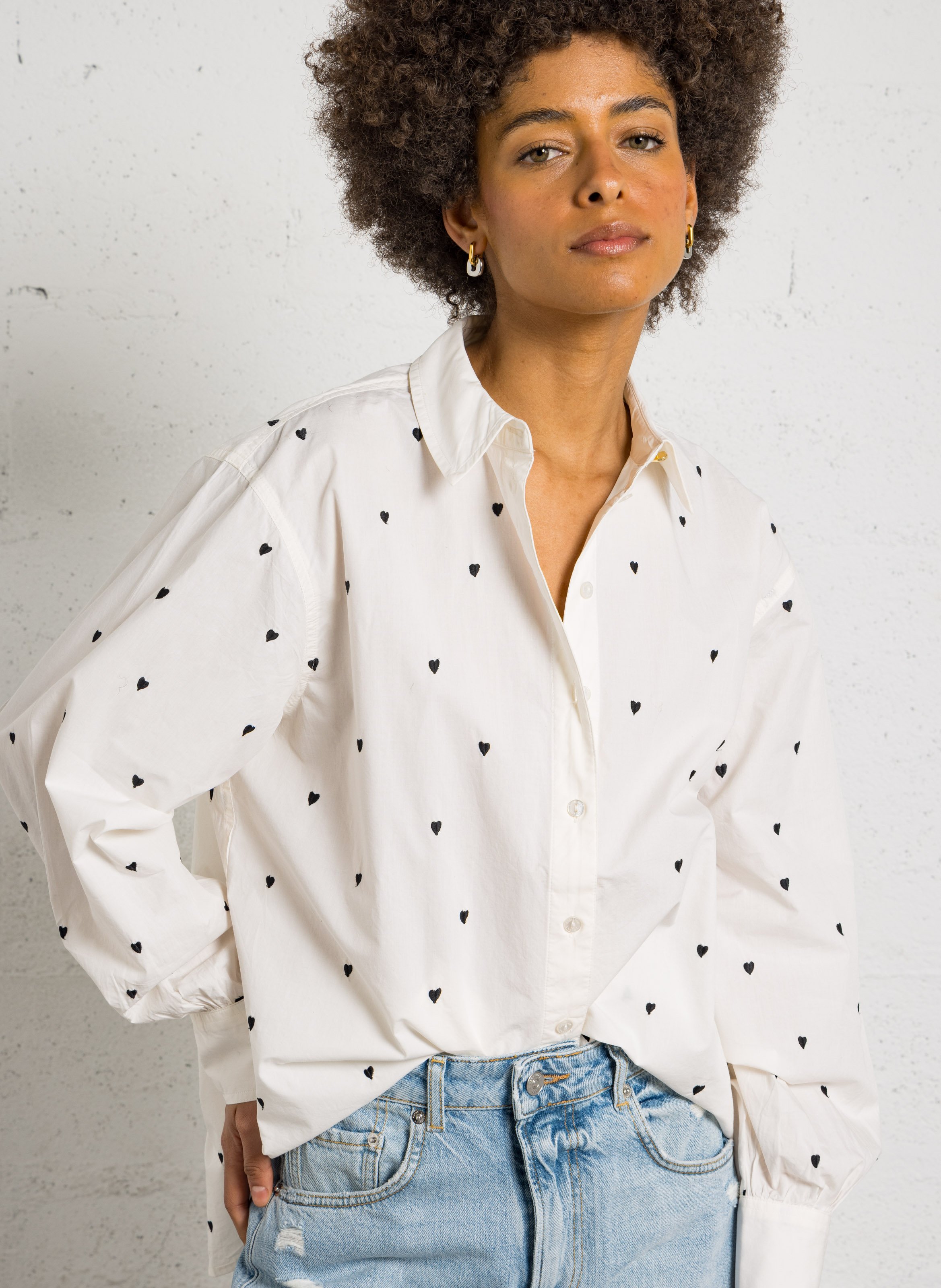 cCamicia a motivi FABIENNE CHAPOT Nero