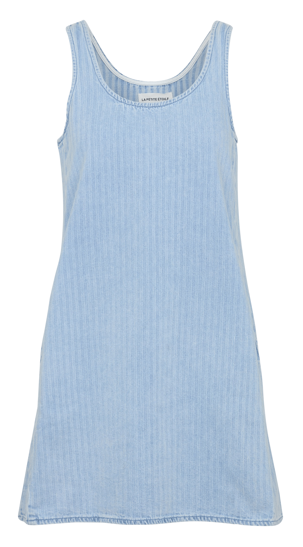 Short round-neck cotton denim dress LA PETITE ETOILE Jean Stone
