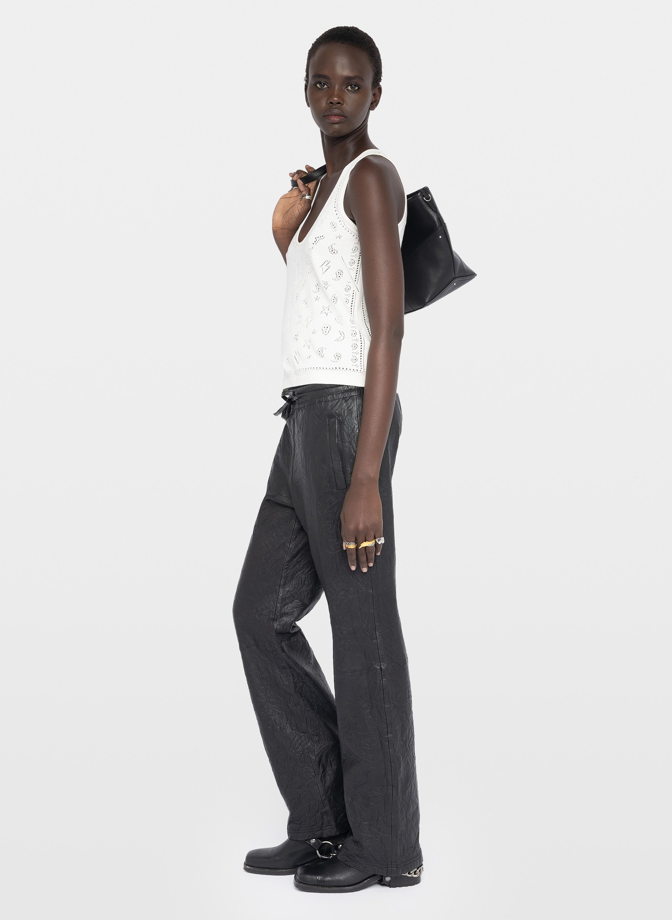 Débardeur droit col rond en coton ZADIG&VOLTAIRE Blanc