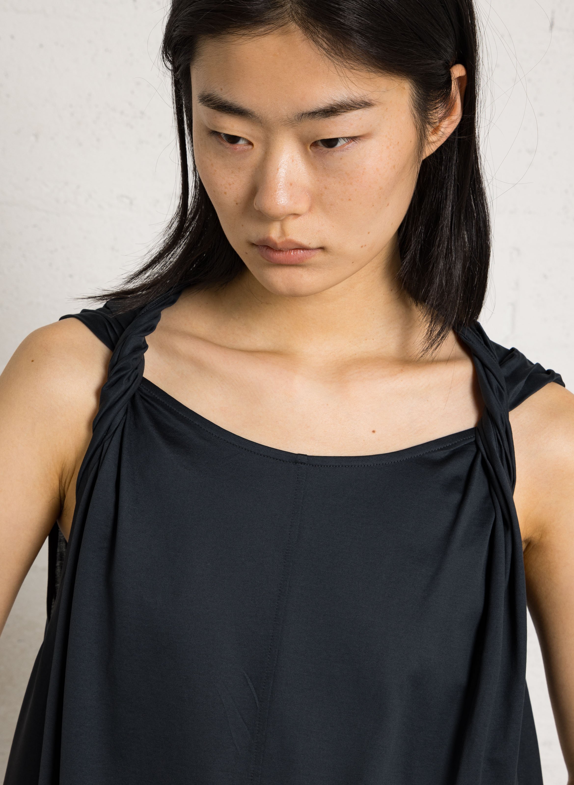 Robe longue col rond en coton bio SOEUR Bleu