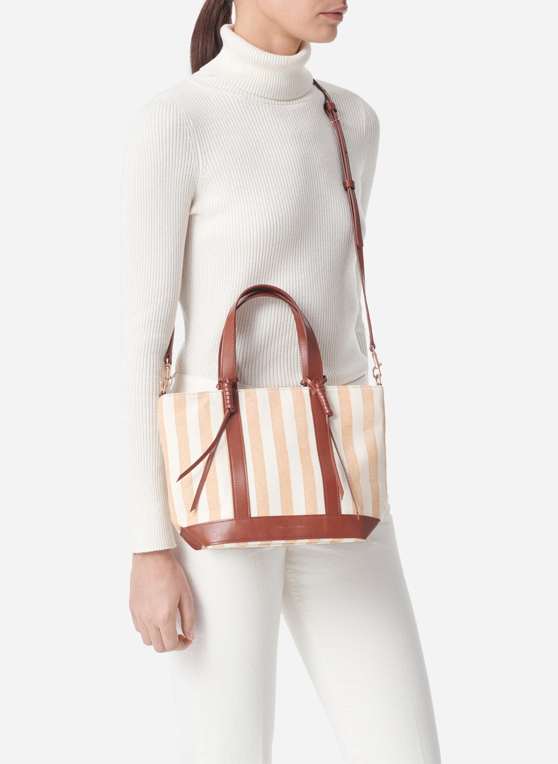 Gestreepte shopper VANESSA BRUNO Geel