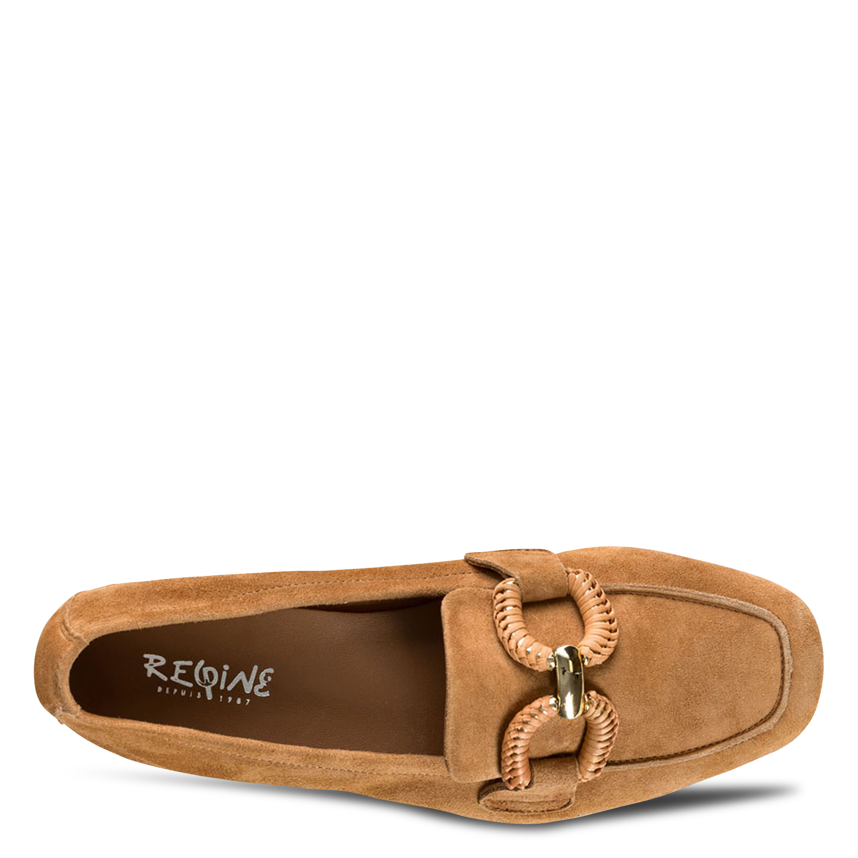 Leather loafers REQINS Brown