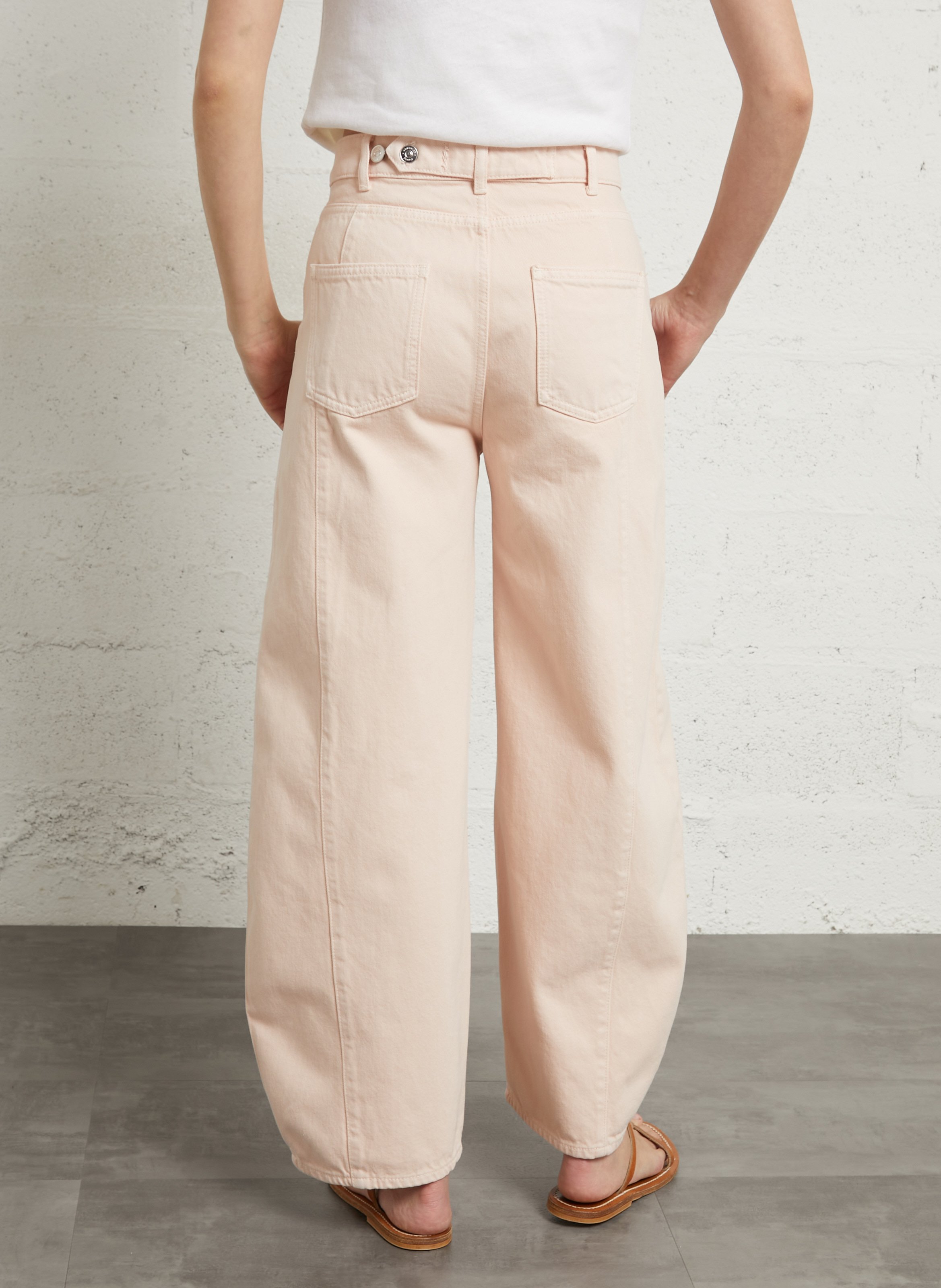 Jean ballon en coton BERENICE Rose