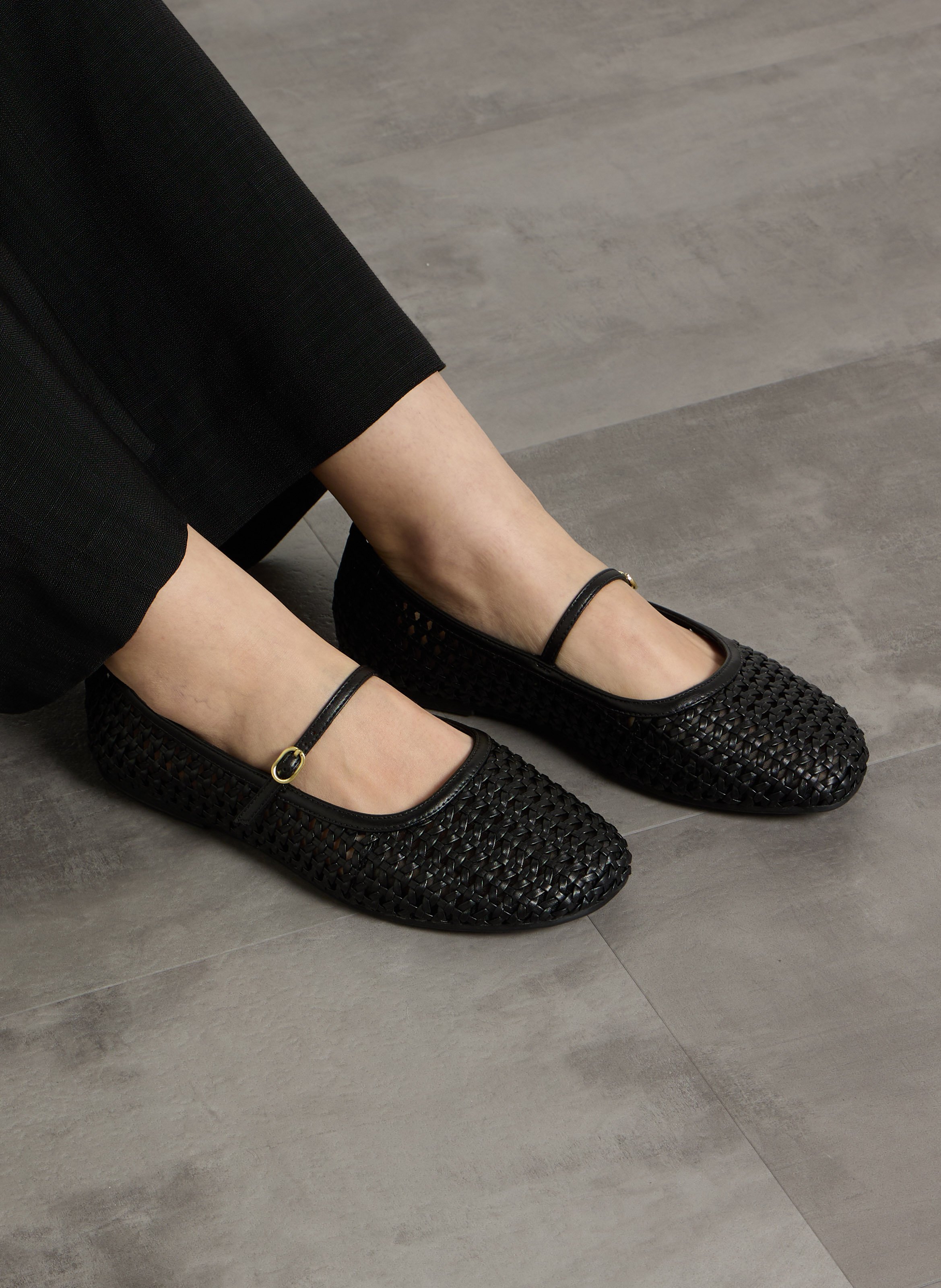 Ballerines tressées CLARKS Noir