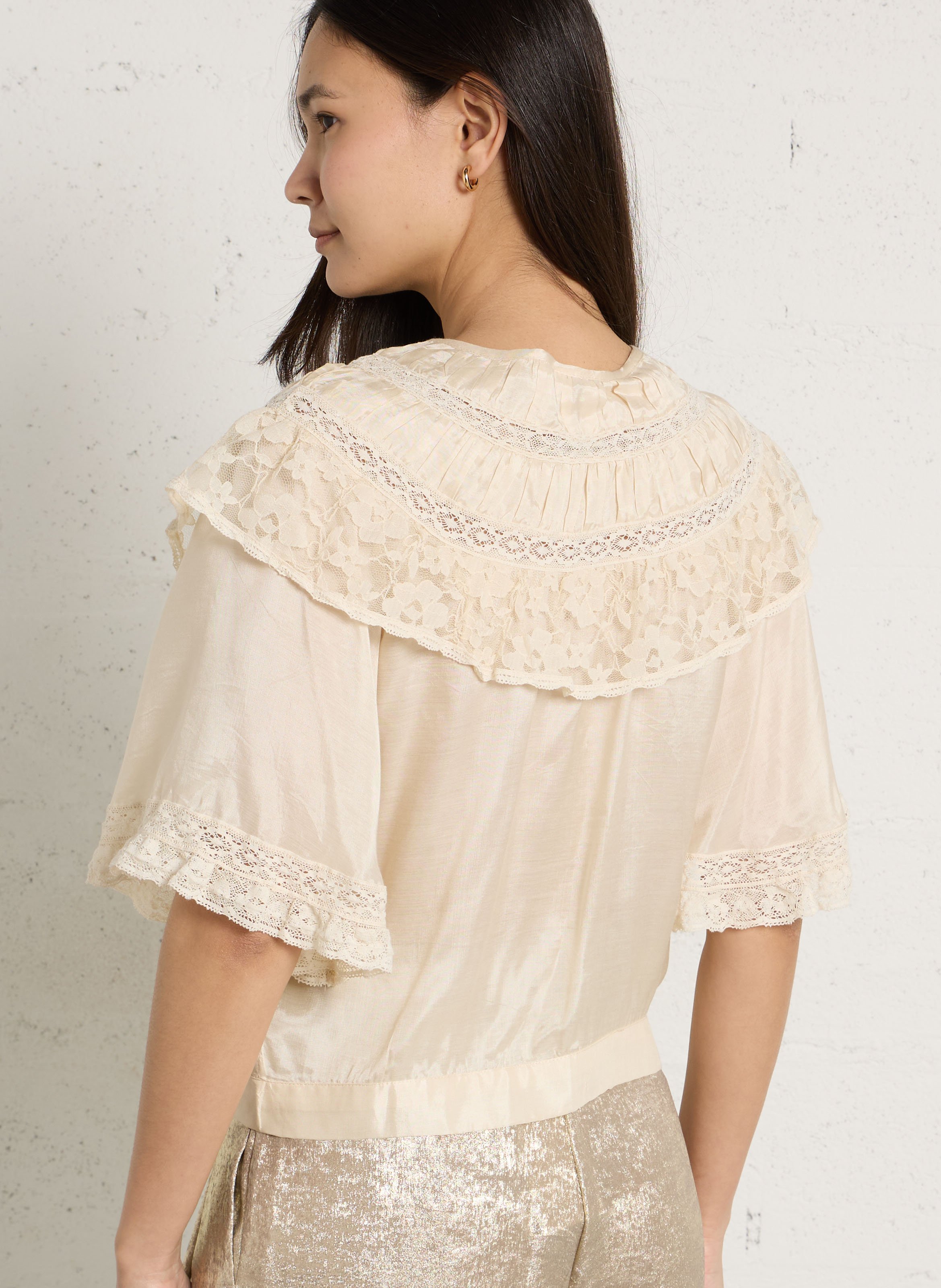 Loose lace top THE NEW SOCIETY White