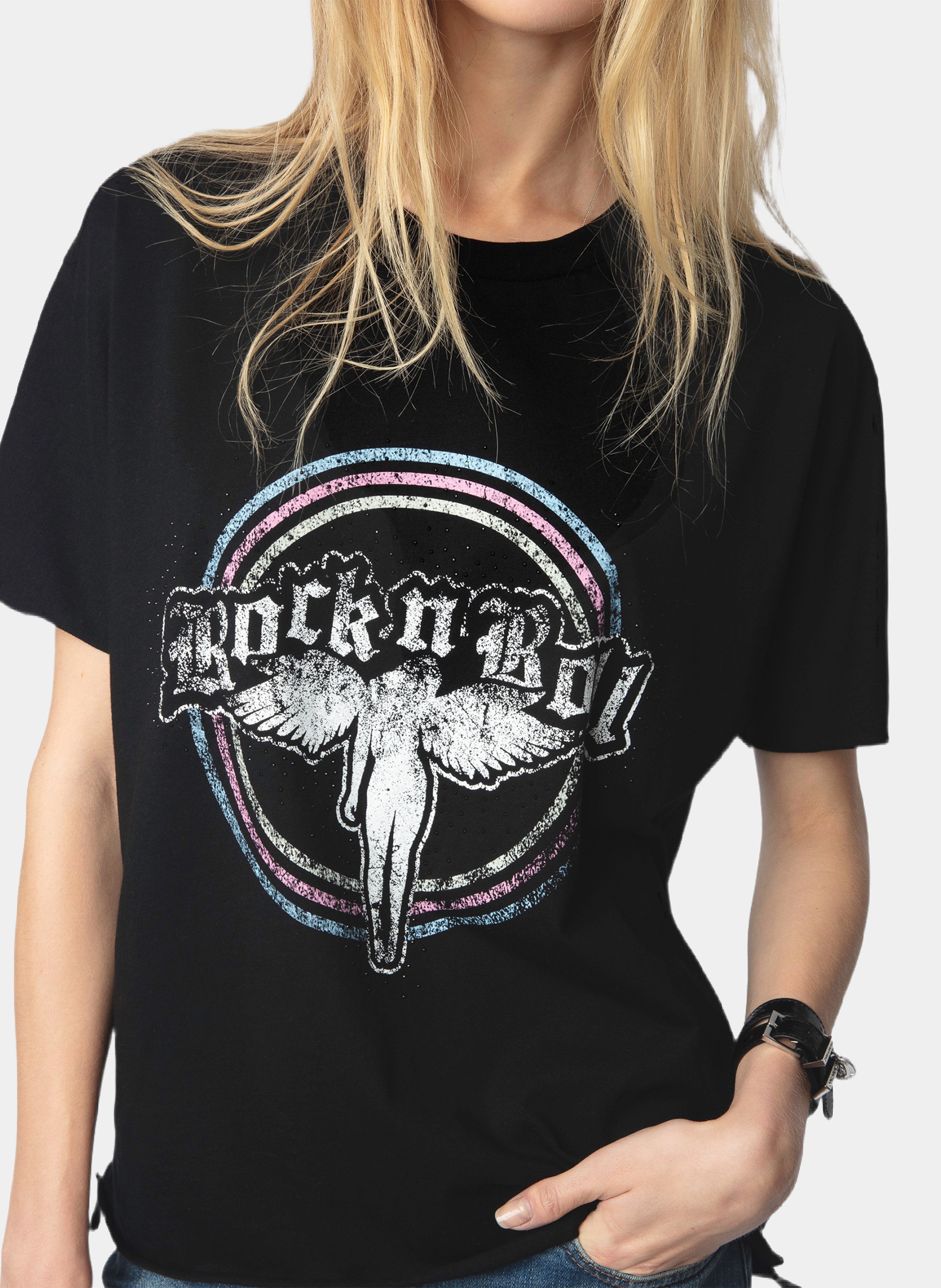 Tee-shirt imprimé en coton bio ZADIG&VOLTAIRE Noir