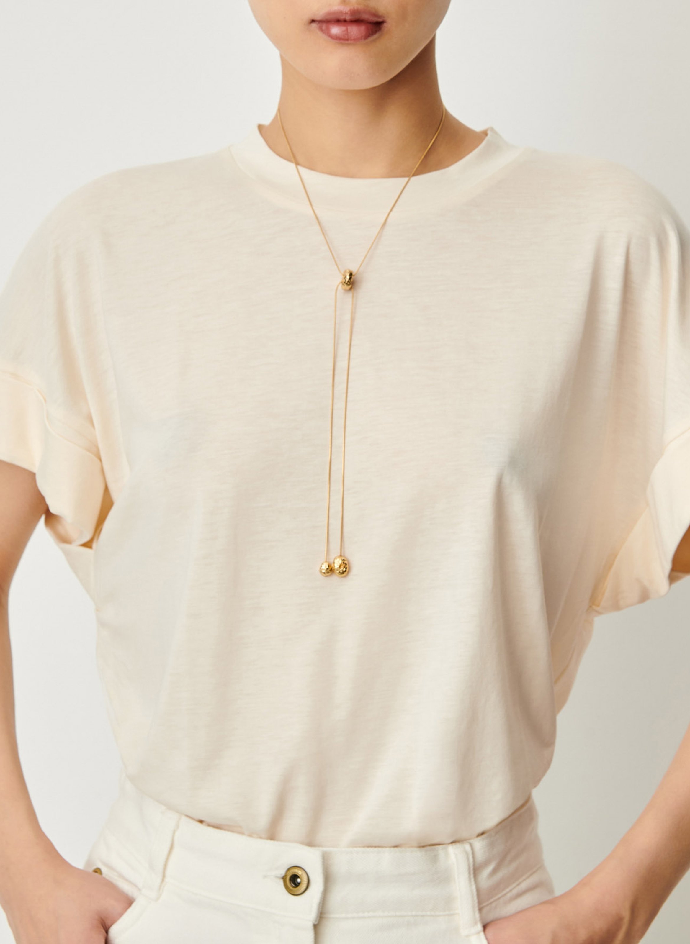 T-shirt met ronde hals SESSUN Beige