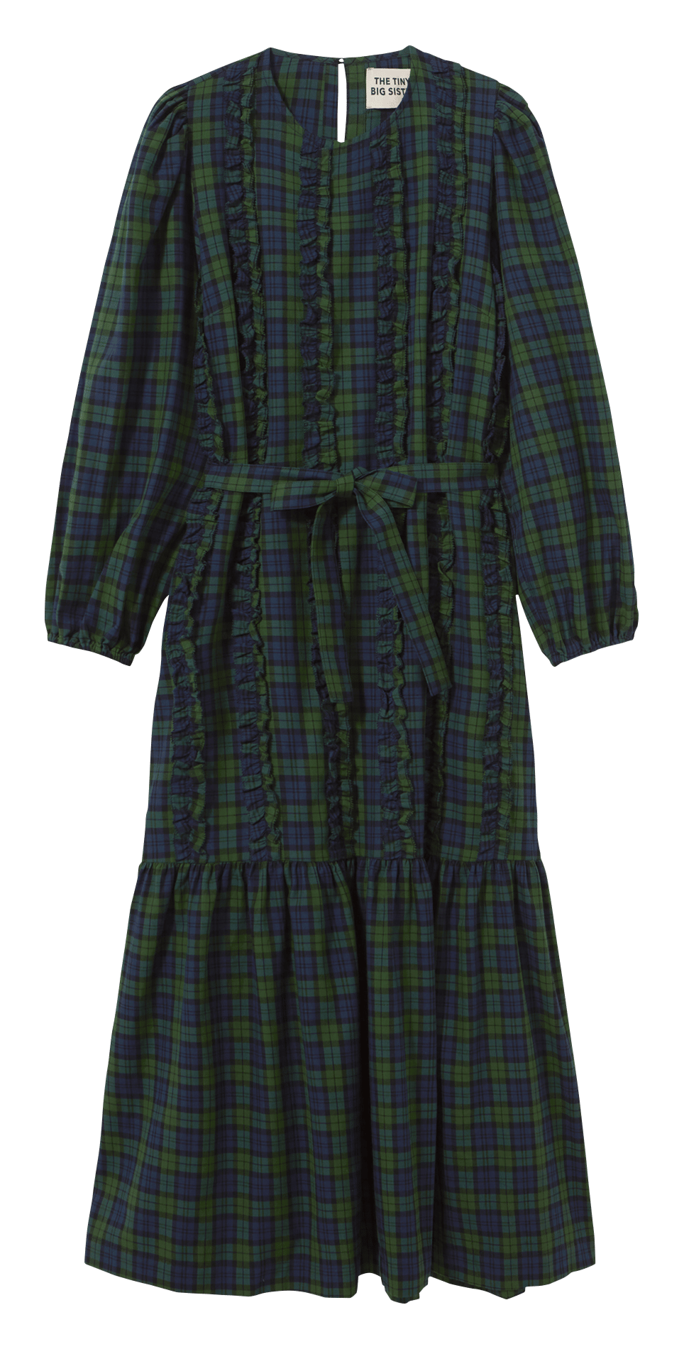 Robe longue col rond en coton THE TINY BIG SISTER Bleu