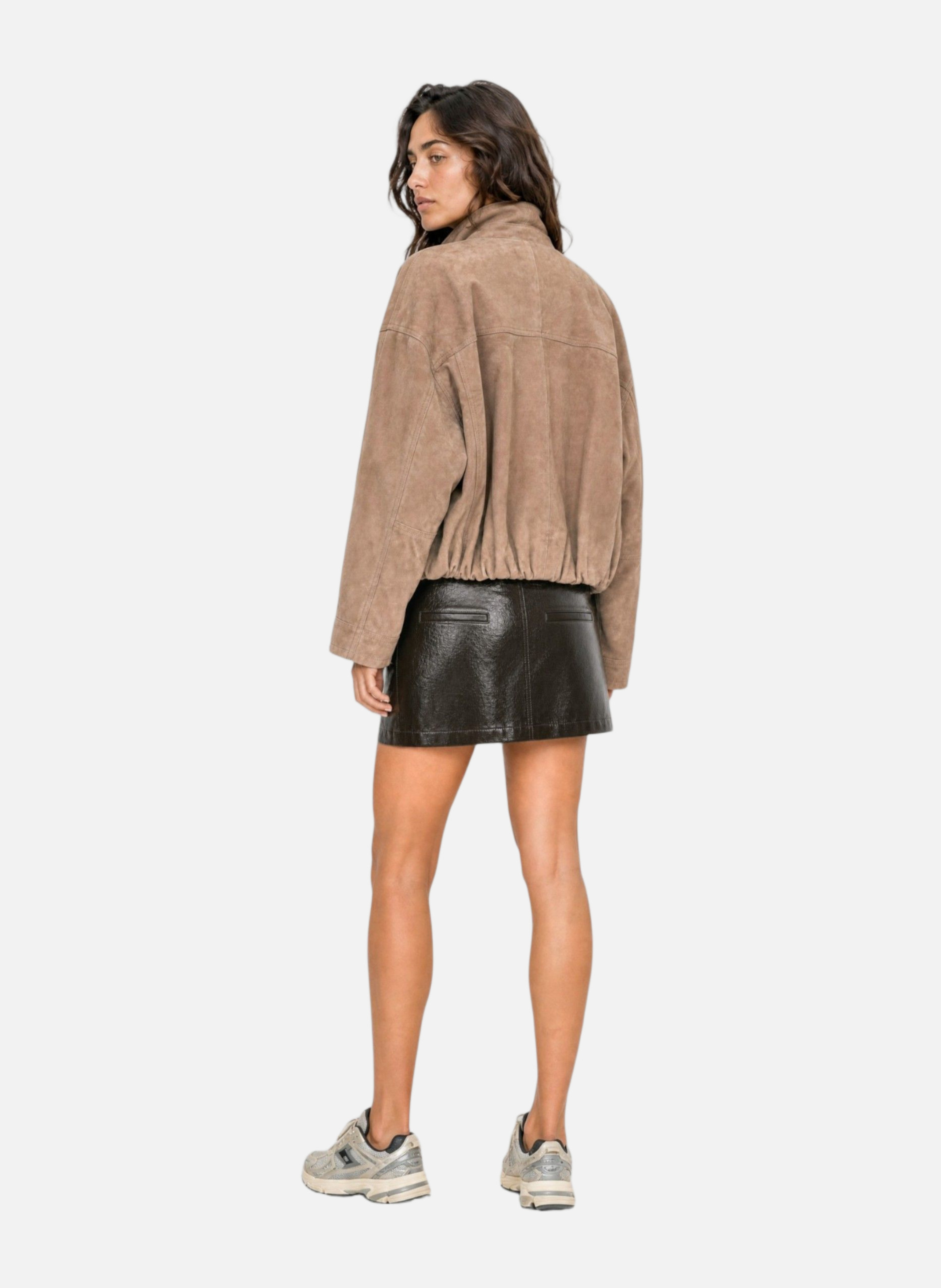 Suede leather jacket THE KOOPLES Beige
