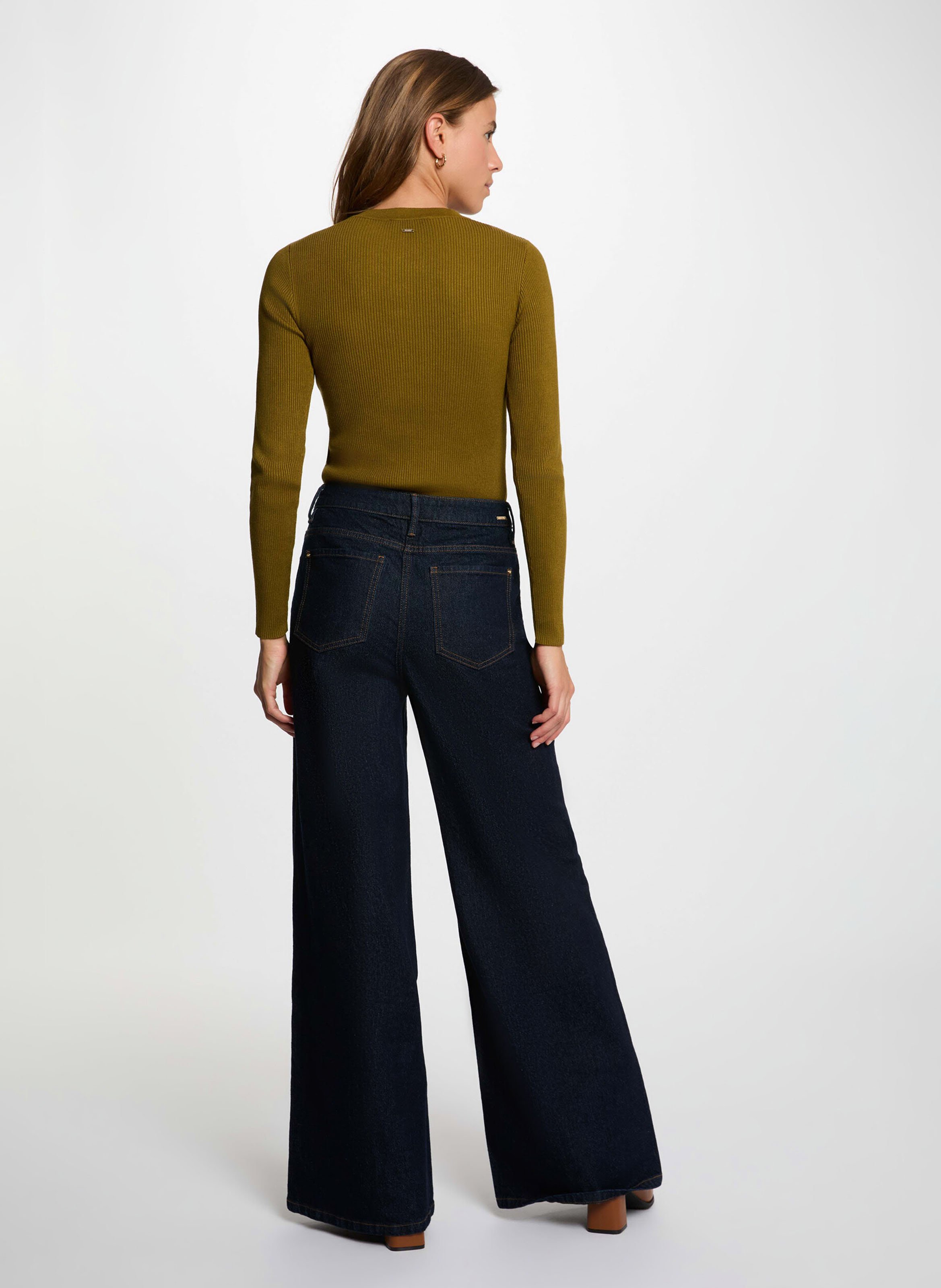 Jean flare taille haute MORGAN Bleu